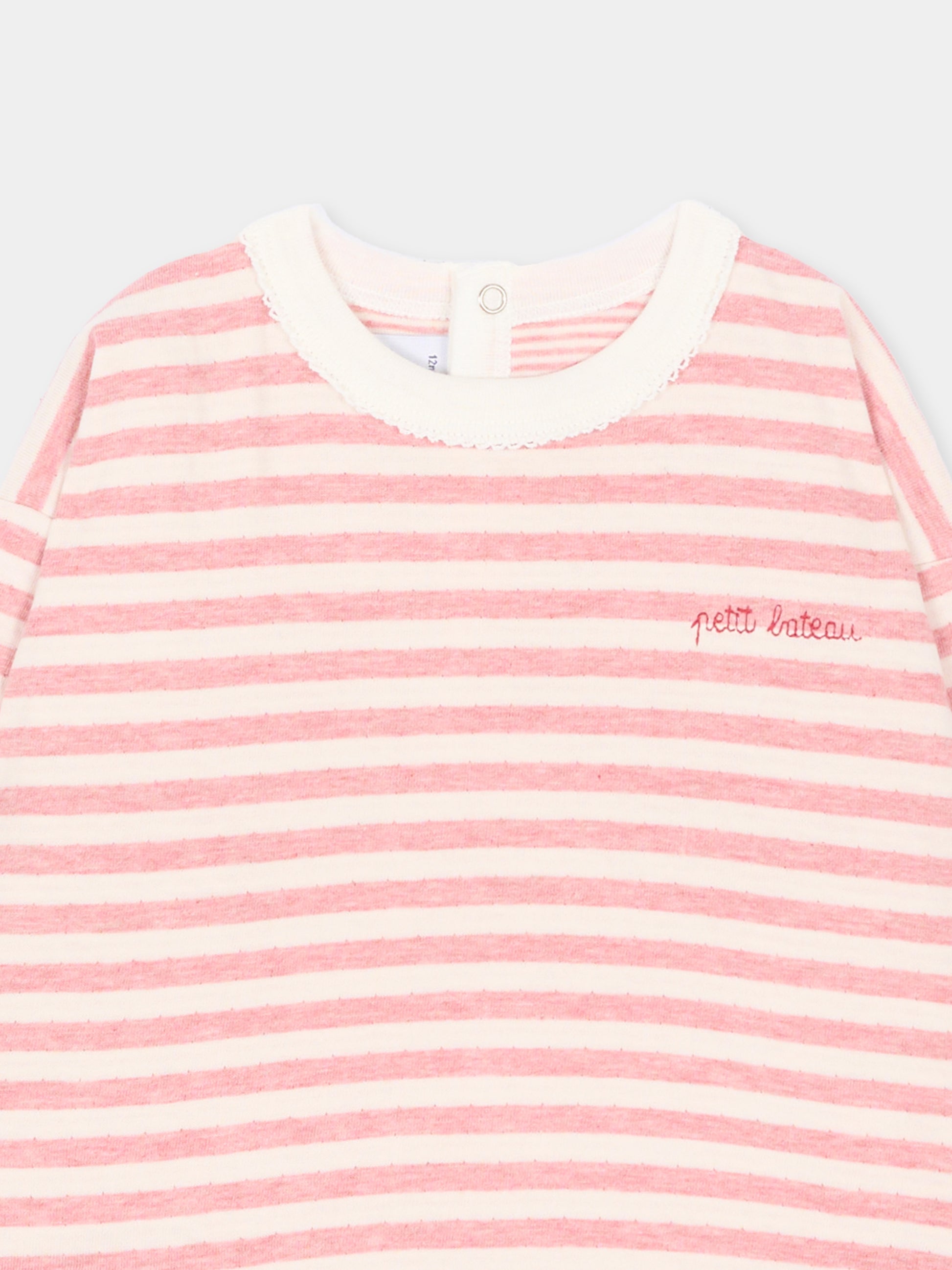 T-shirt a manica lunga rosa per neonata,Petit Bateau,A0H12 01