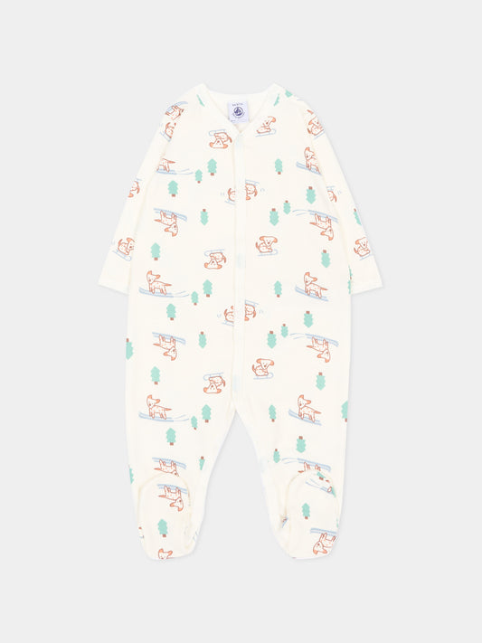 Tutina avorio per neonata stampata,Petit Bateau,A0GKI 01