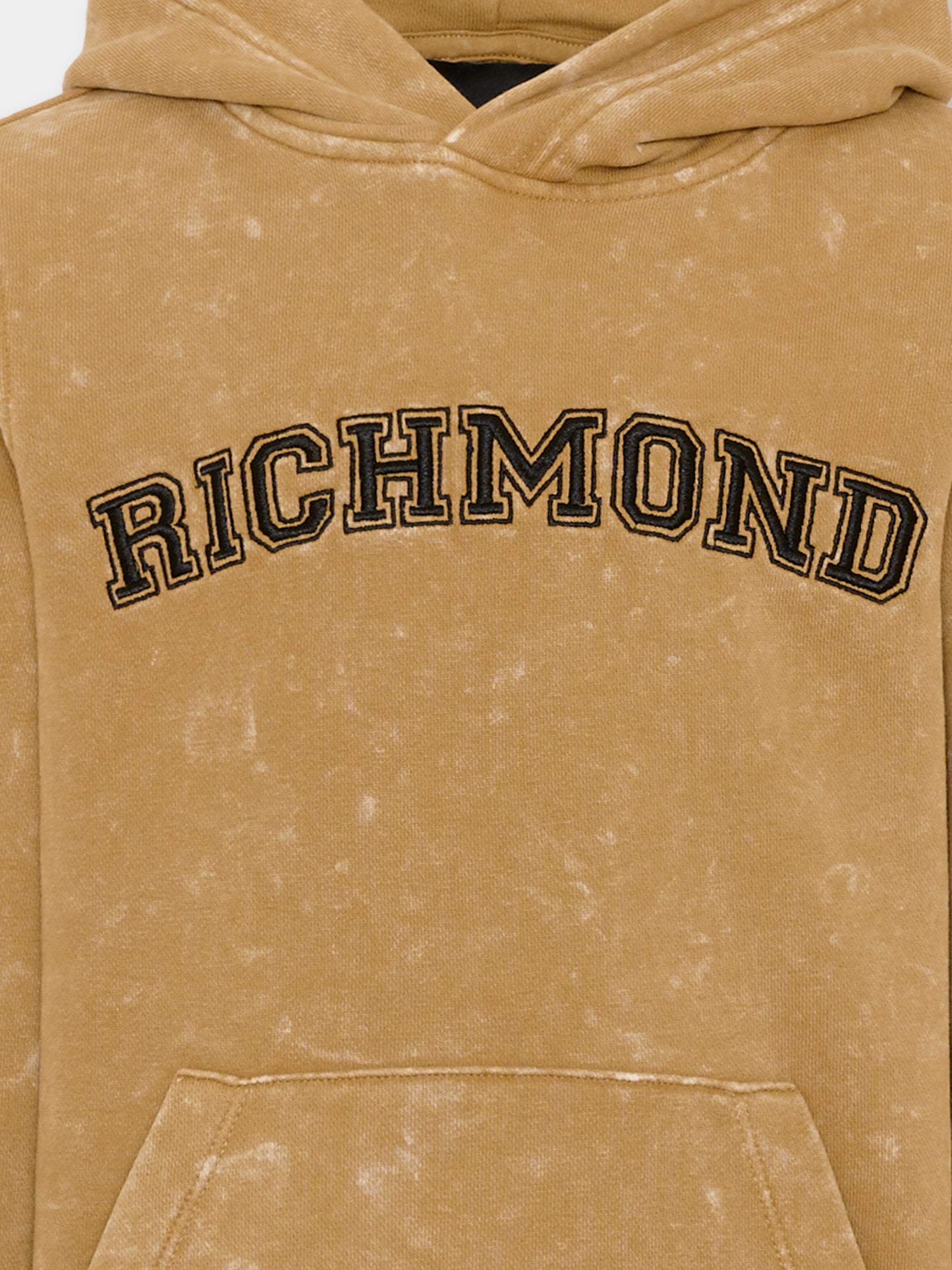 Felpa con cappuccio beige per bambino con logo,Richmond,RBA26049FE KHAKI_PALE KHAKI PALE