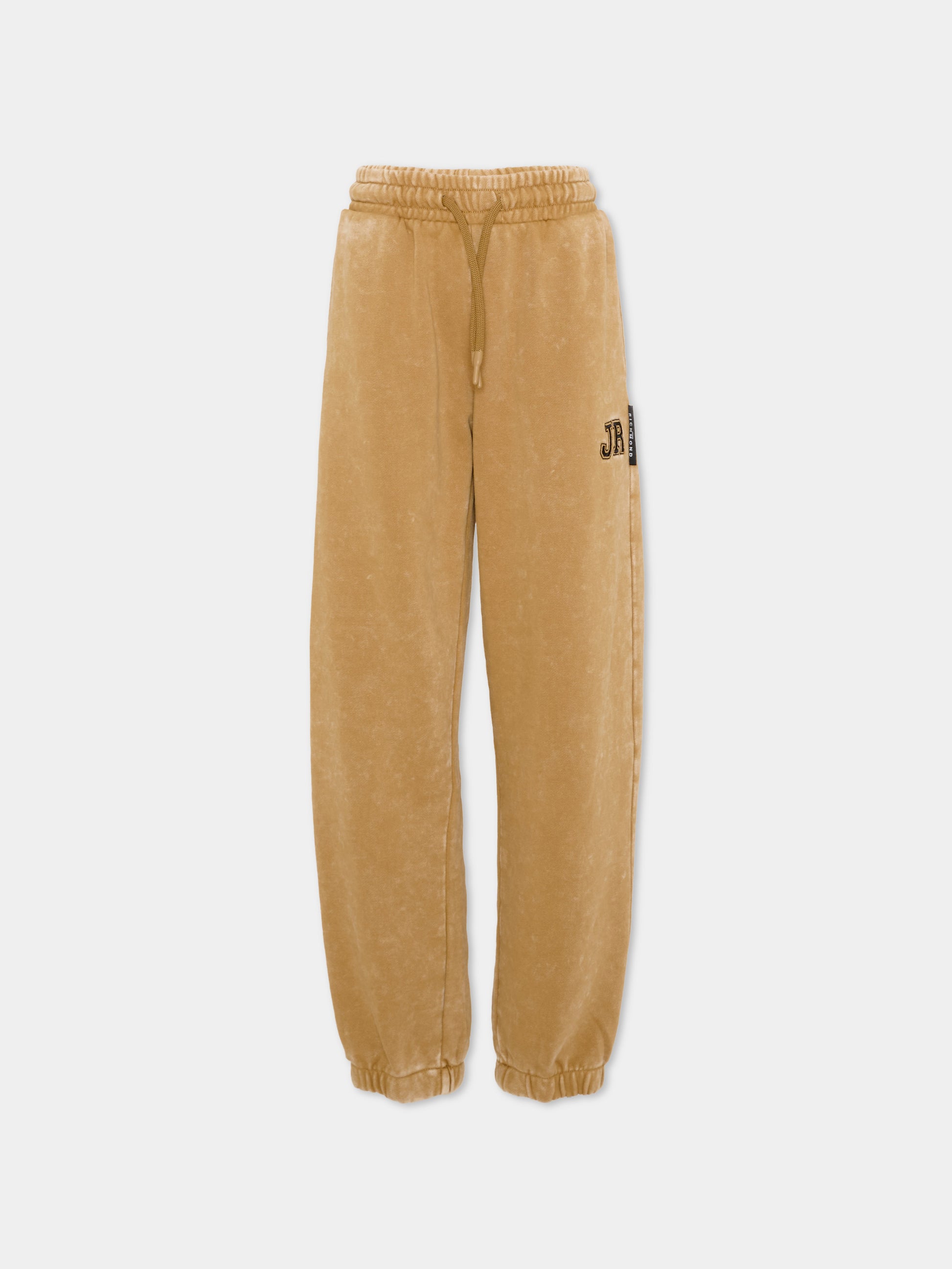 Pantalone beige per bambino con logo,Richmond,RBA26037PA KHAKI_PALE KHAKI PALE