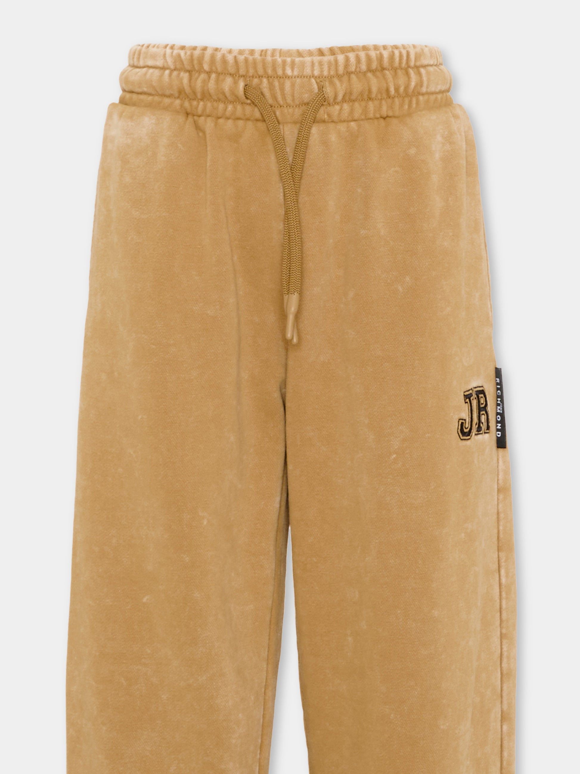 Pantalone beige per bambino con logo,Richmond,RBA26037PA KHAKI_PALE KHAKI PALE