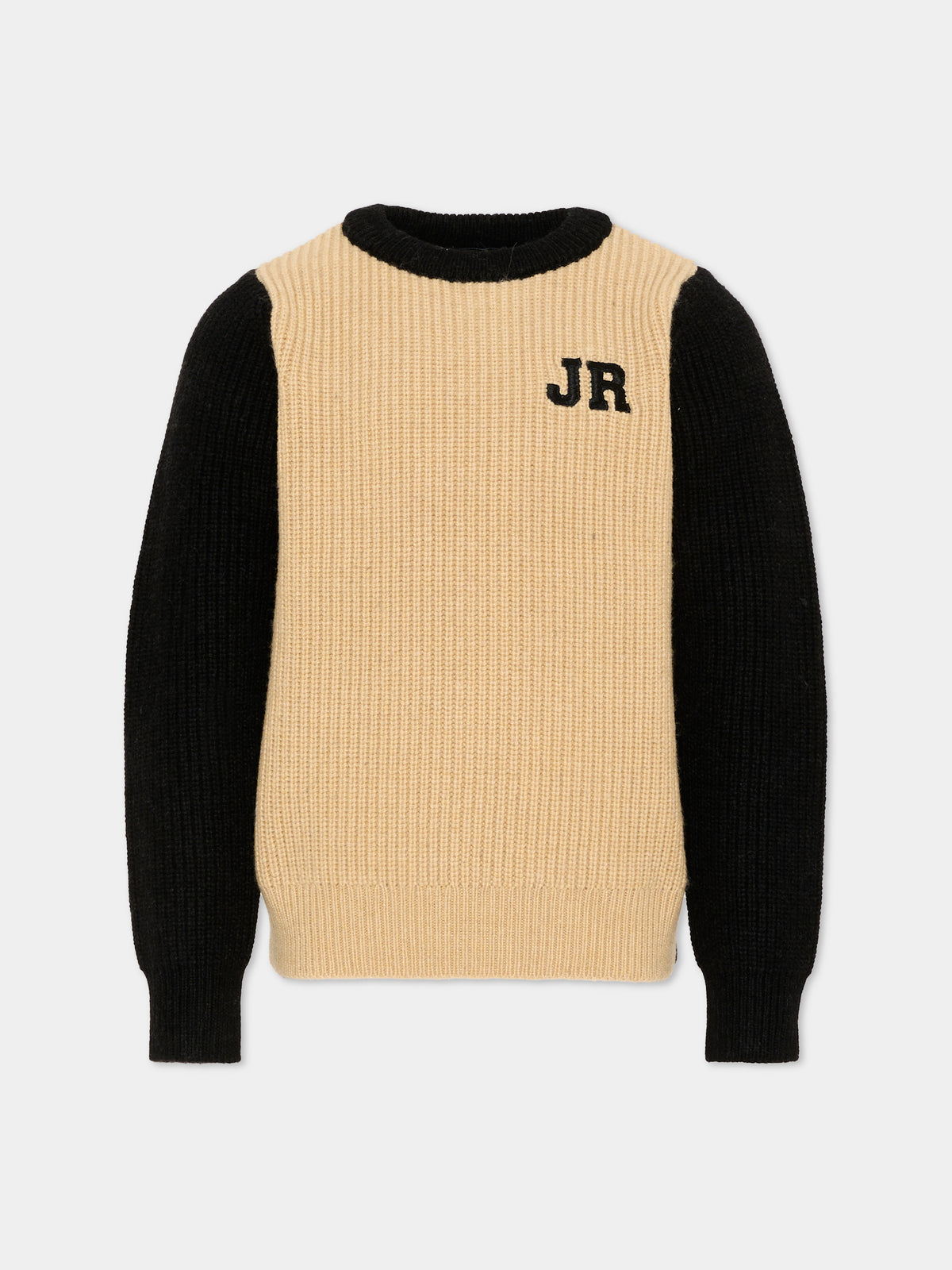 Maglione multicolor per bambino con logo,Richmond,RBA26092MA KHAKI_P/BK KHAKI PALE