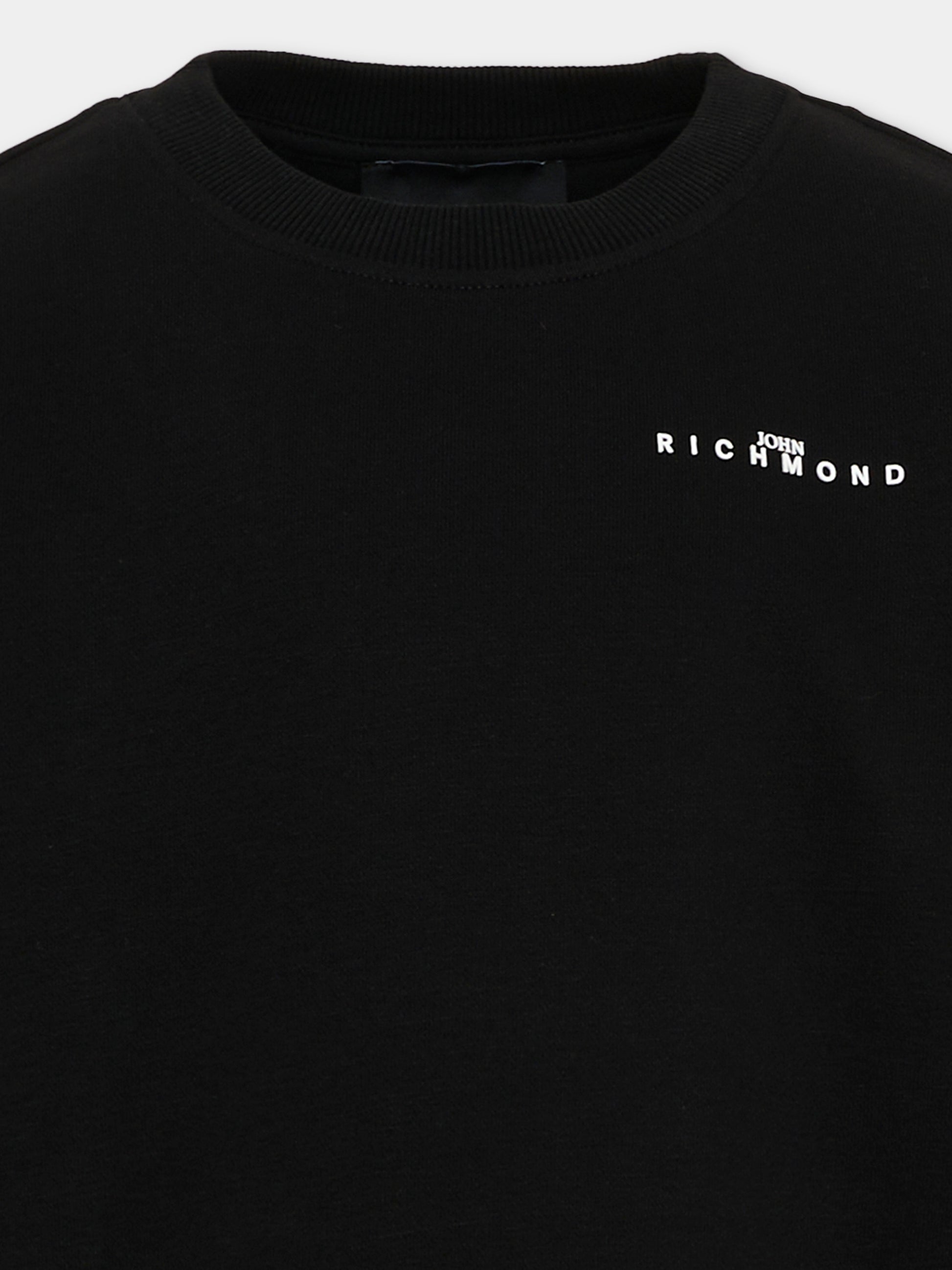 Felpa nera per bambini con logo,Richmond,RBA26176FE BLACK BLACK