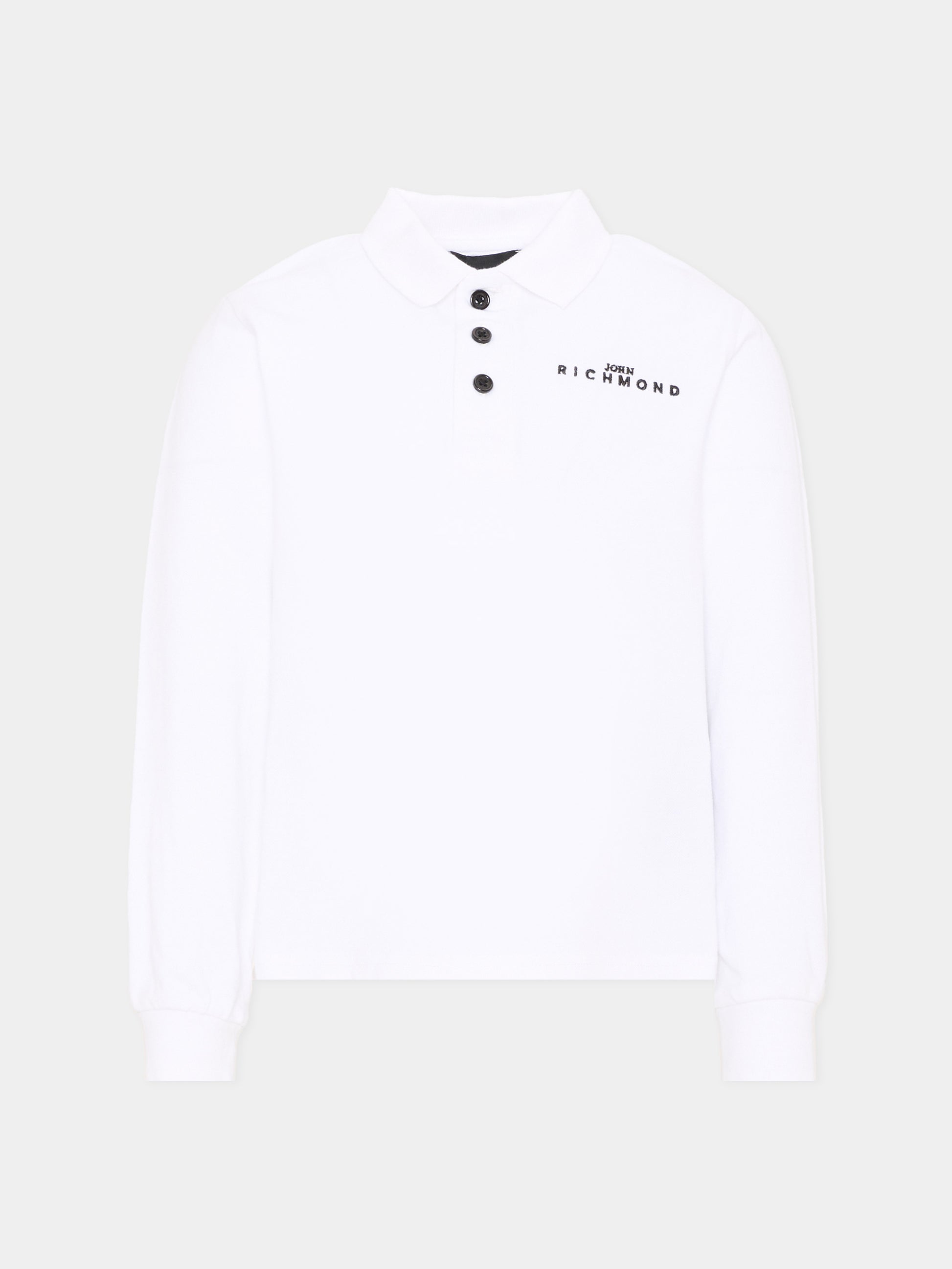 Polo bianca per bambino con logo,Richmond,RBA26161PO WHITE WHITE