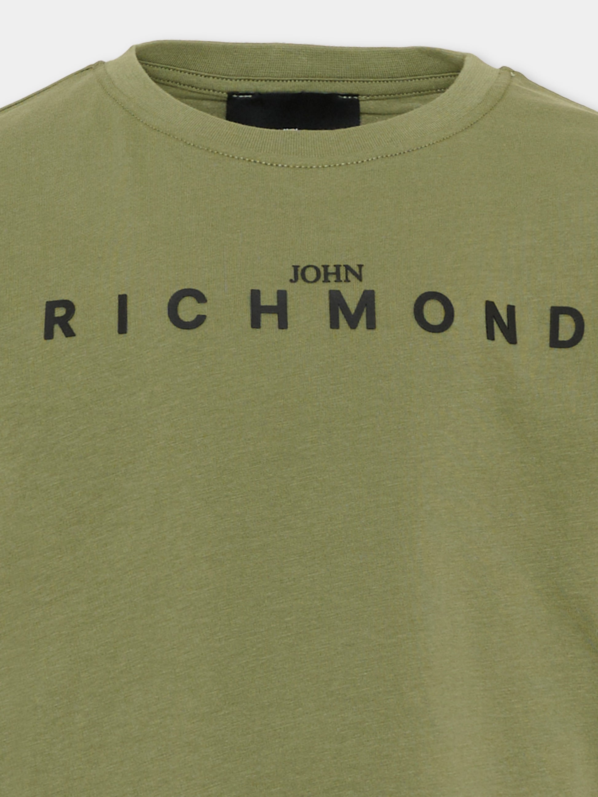 T-Shirt verde per bambino con logo,Richmond,RBA26009TS OLIVE OLIVE