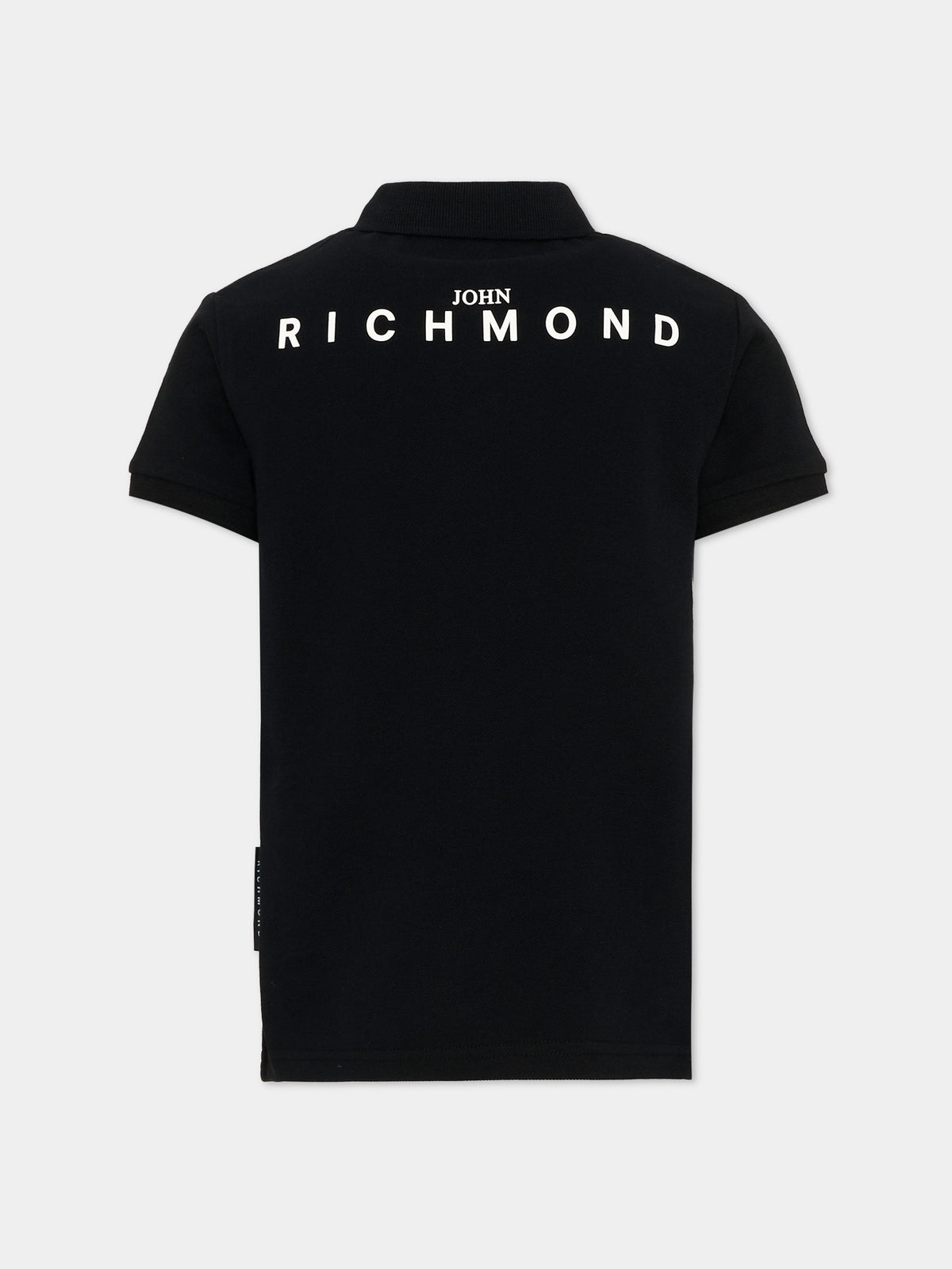Polo nera per bambino con logo,Richmond,RBA26160PO BLACK BLACK