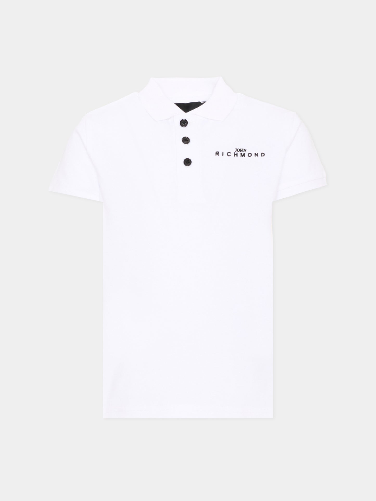 Polo bianca per bambino con logo,Richmond,RBA26160PO WHITE WHITE