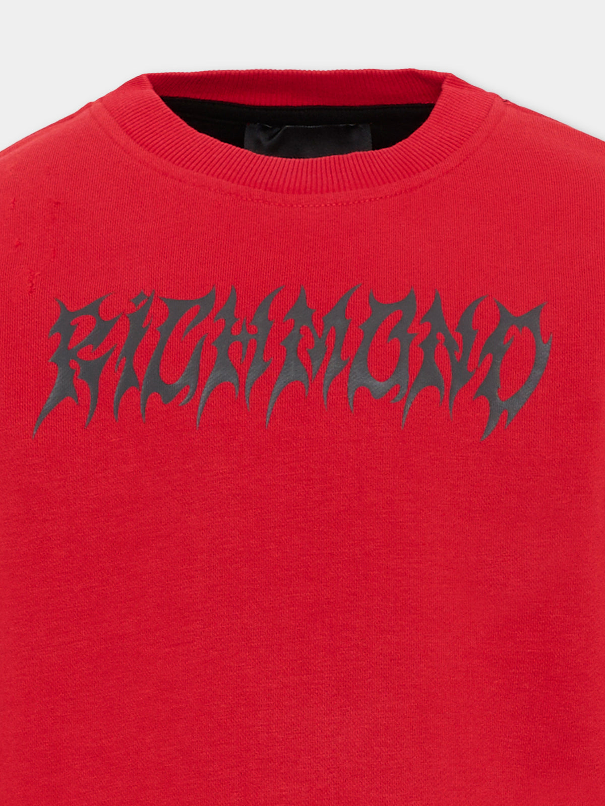 Felpa rossa per bambino con logo,Richmond,RBA26054FE RED RED