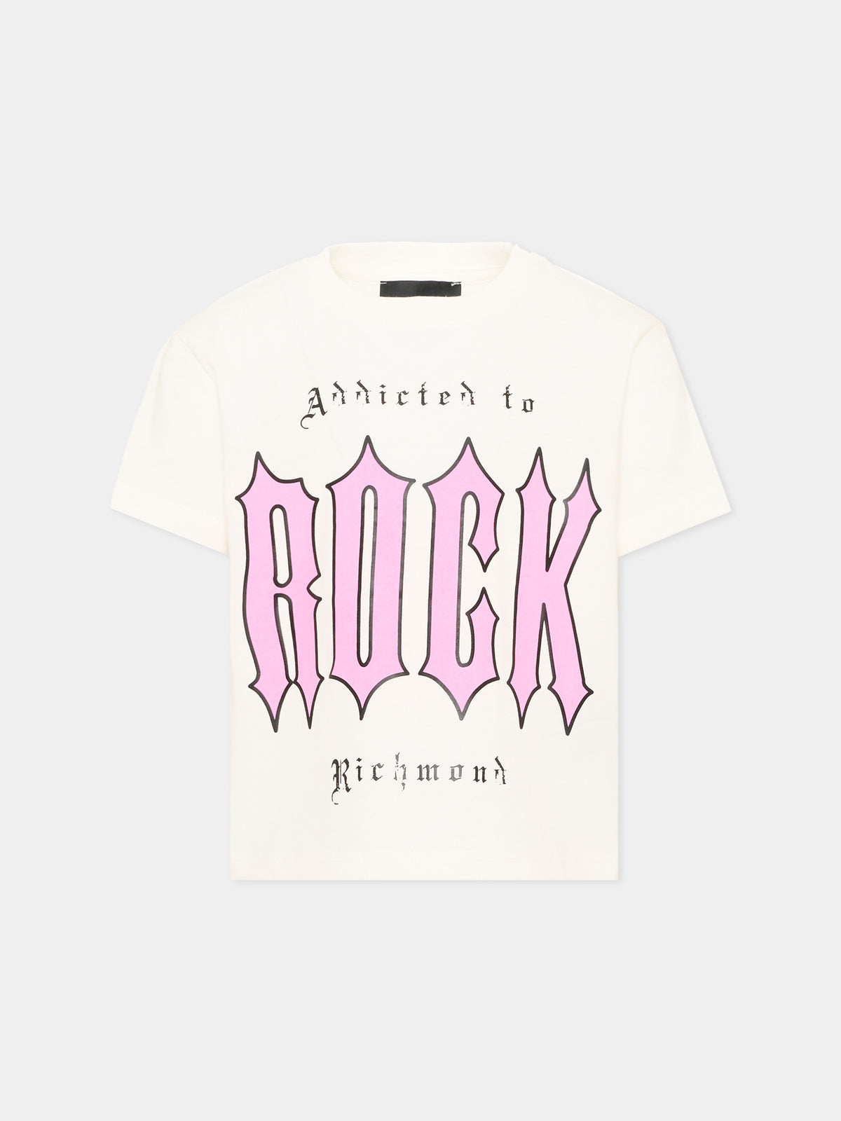 T-shirt avorio per bambina con logo,Richmond,RGA26165TS OFF-WHITE OFF-WHITE