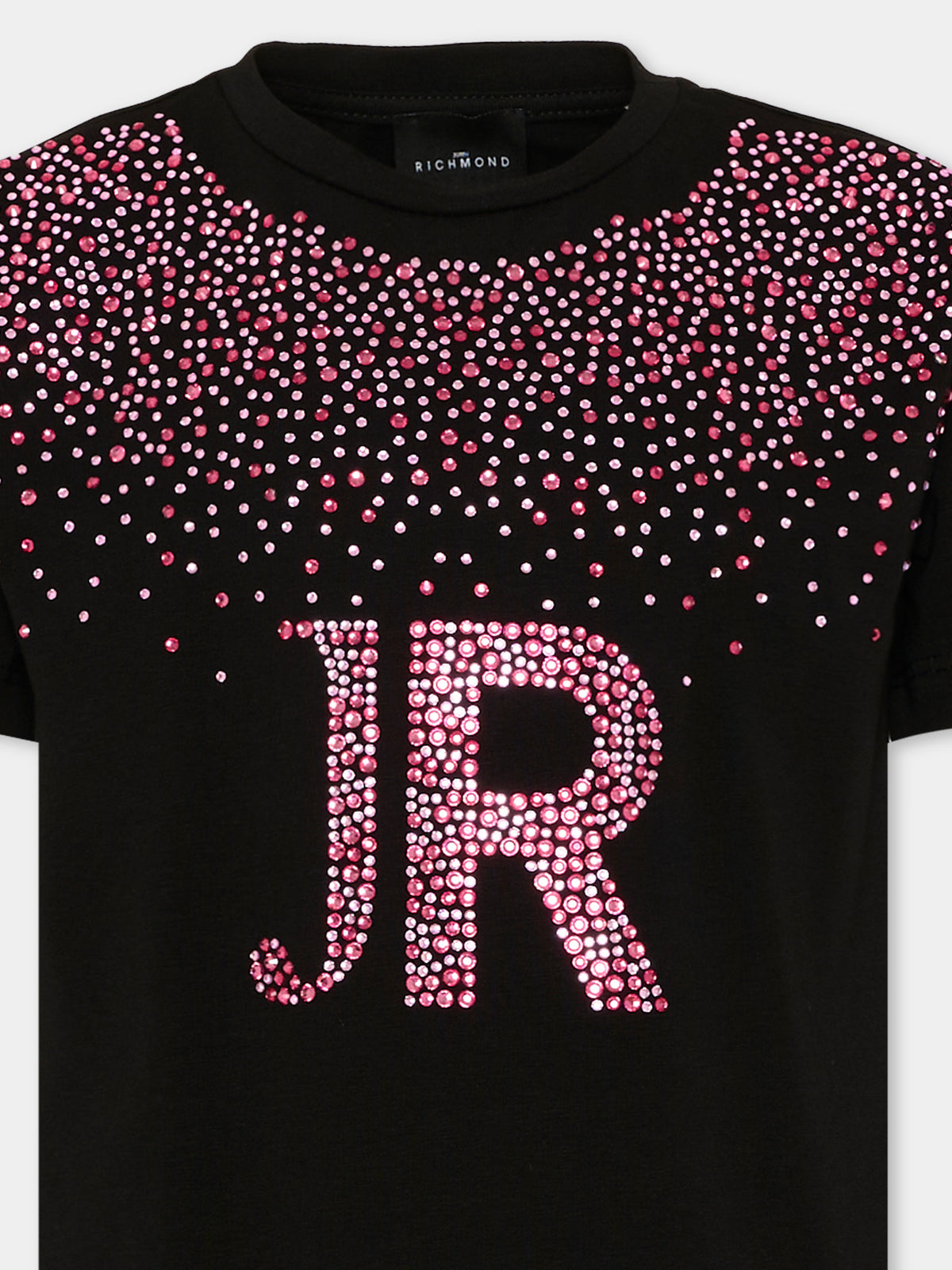 T-shirt nera per bambina con logo,Richmond,RGA26077TS BLACK BLACK