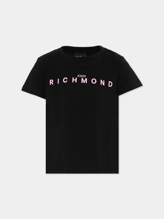 T-Shirt nera per bambina con logo,Richmond,RGA26008TS BLACK BLACK