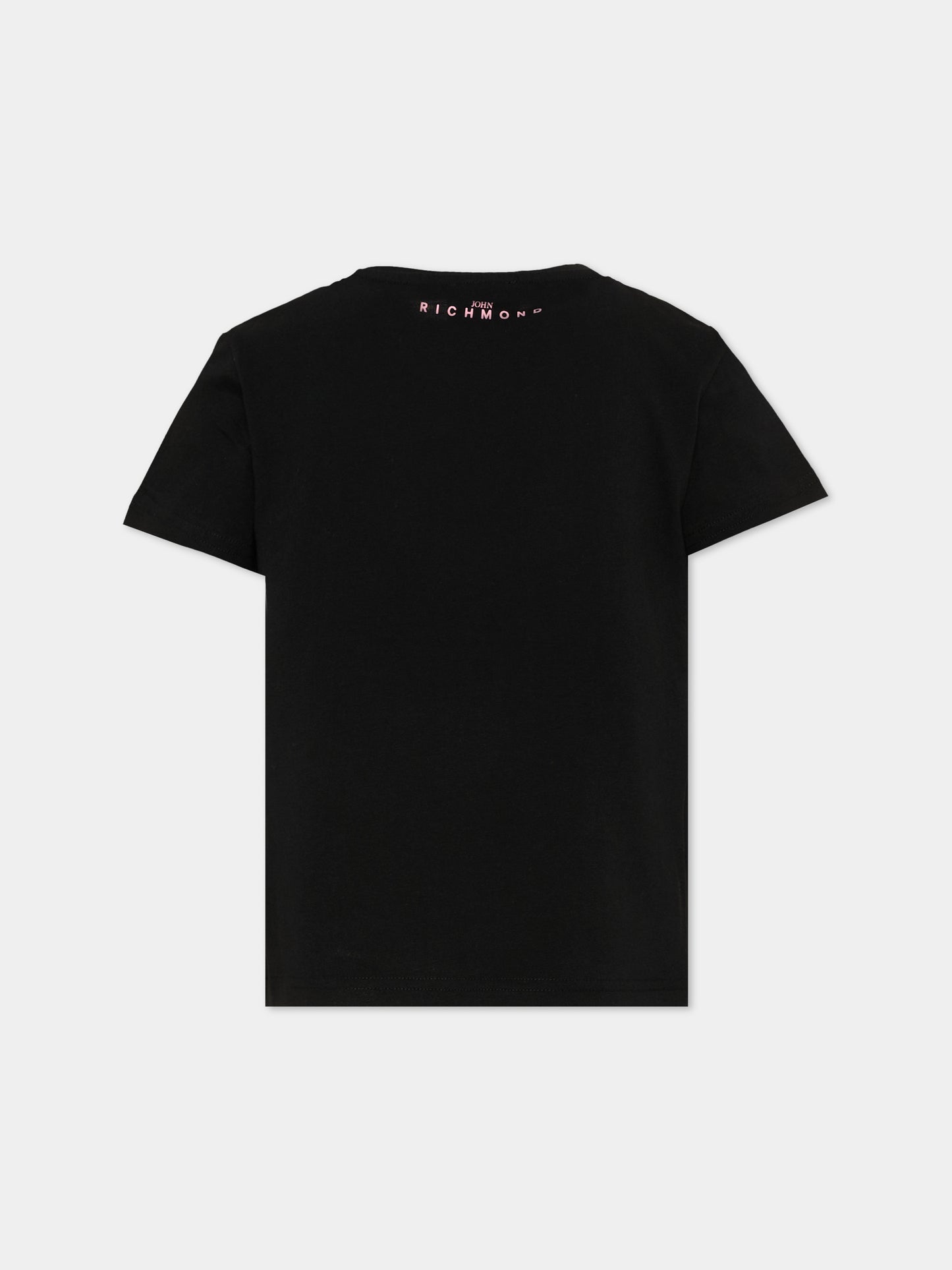 T-Shirt nera per bambina con logo,Richmond,RGA26008TS BLACK BLACK