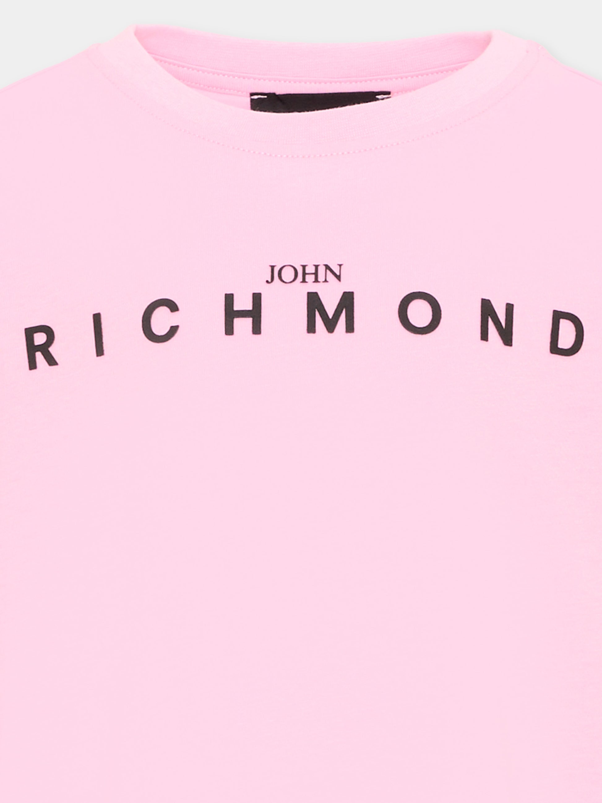 T-Shirt rosa per bambina con logo,Richmond,RGA26004TS PINK_BEG. PINK BEGONIA