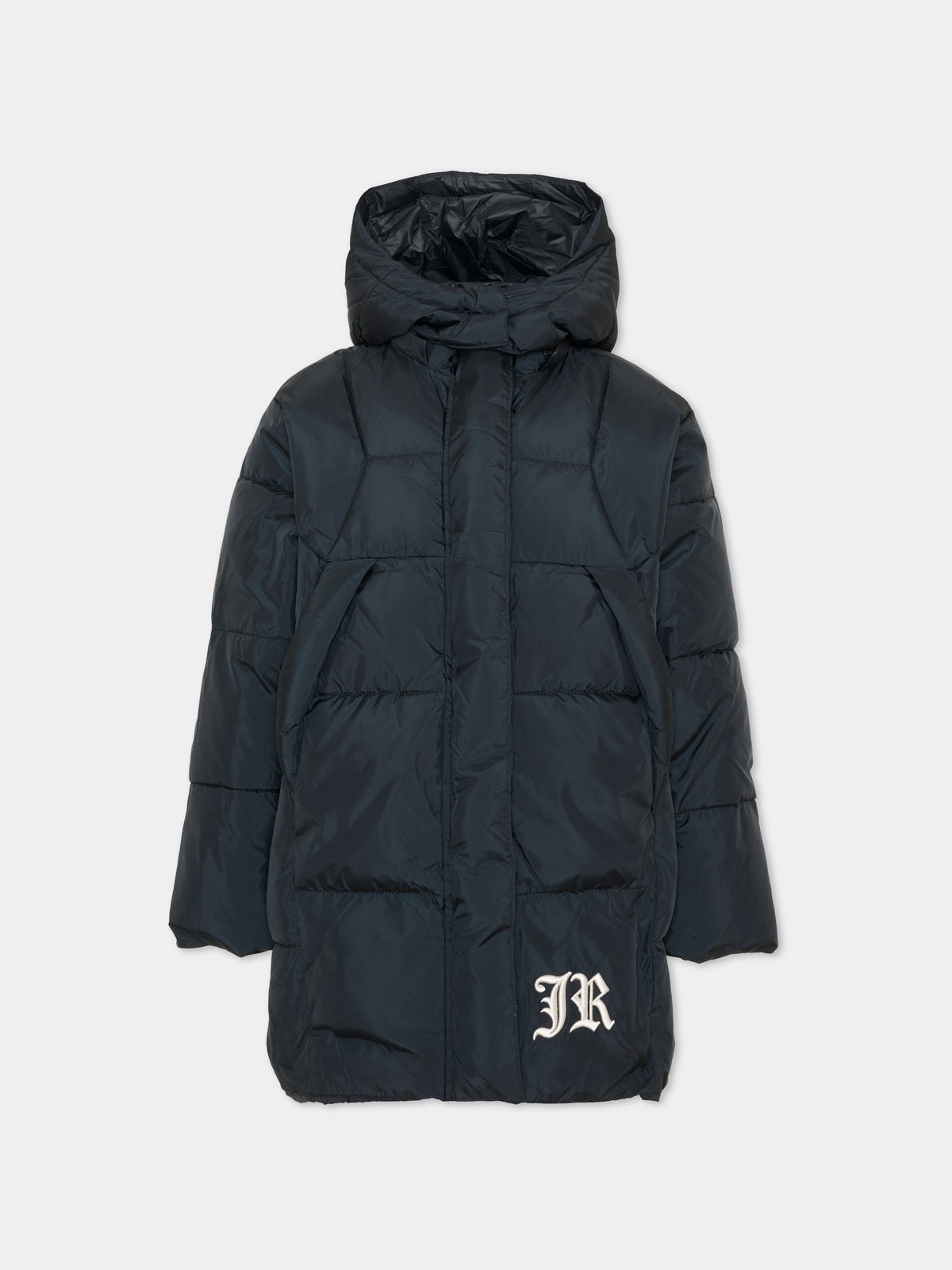 Piumino nero per bambina con logo,Richmond,RGA26154PI BLACK BLACK