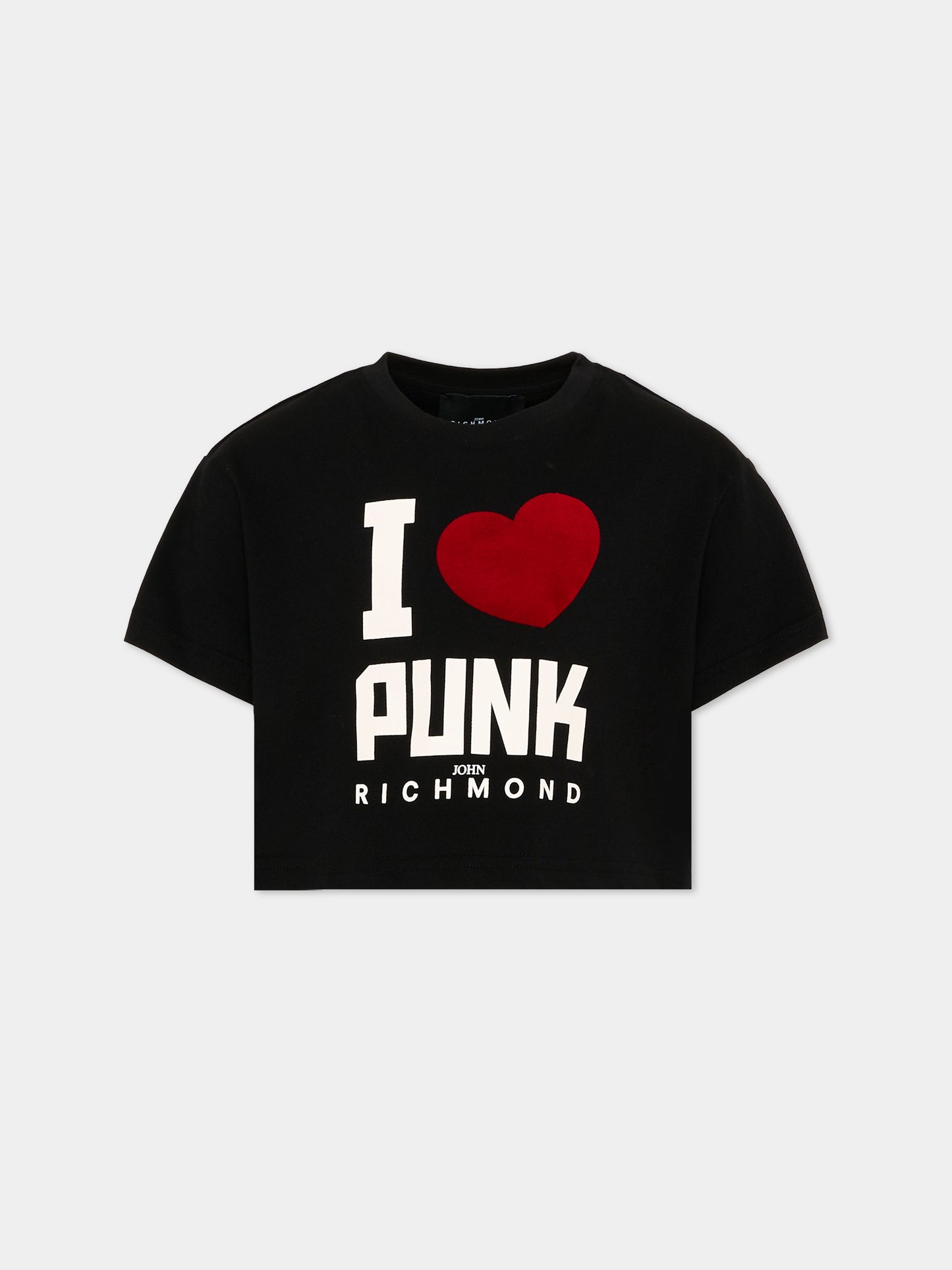 T-Shirt a manica corta nero per bambina logo,Richmond,RGA26146TS BLACK BLACK