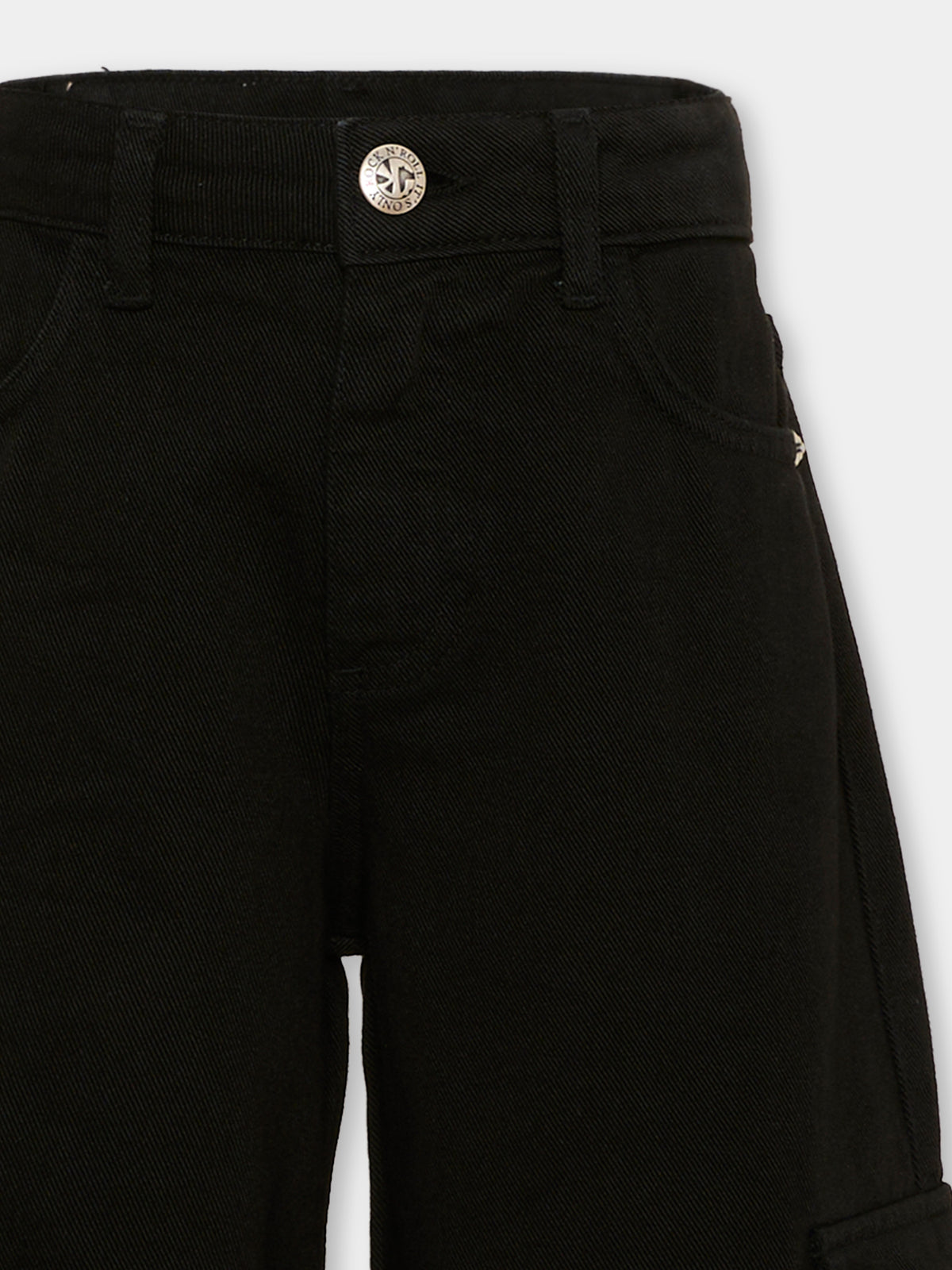Jeans nero per bambina con patch logo,Richmond,RGA26074PA D.BLACK DENIM BLACK