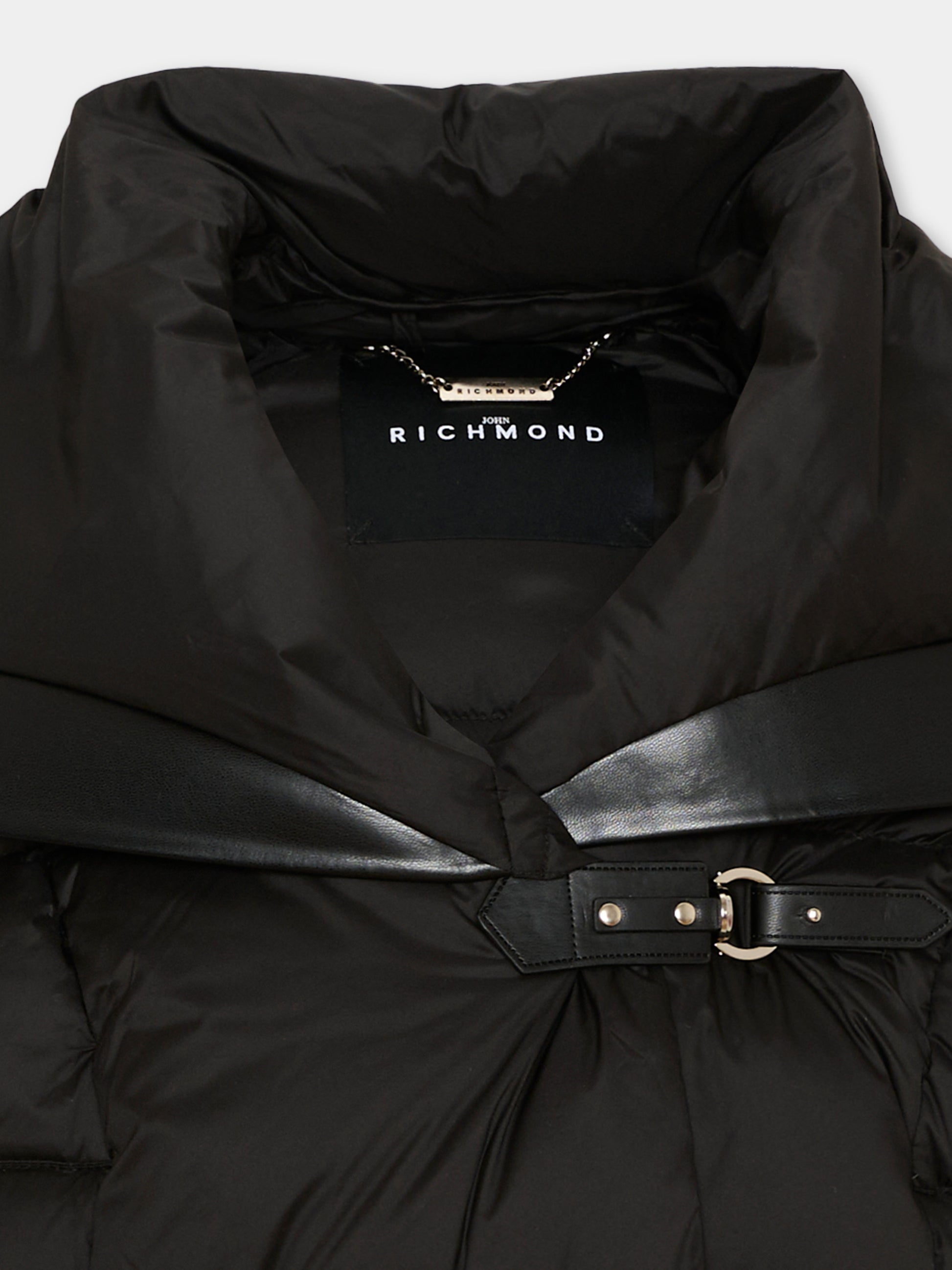 Piumino nero per bambina con maxi collo,Richmond,RGA26153PI BLACK BLACK
