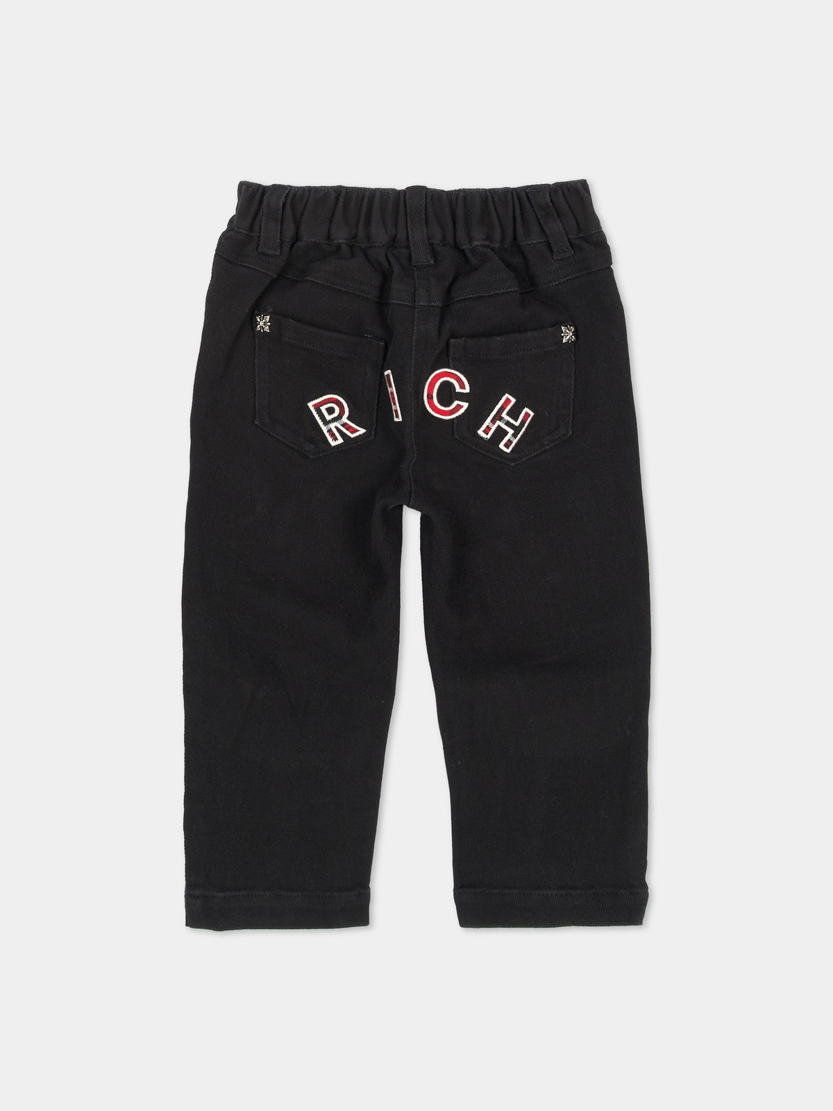 Jeans nero per neonata con logo,Richmond,RIA26141JE D.BLACK DENIM BLACK