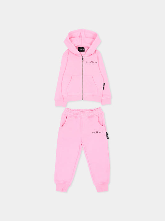 Completo sportivo rosa per neonata con logo,Richmond,RIA26021CF PINK_B/P.B PINK BEGONIA