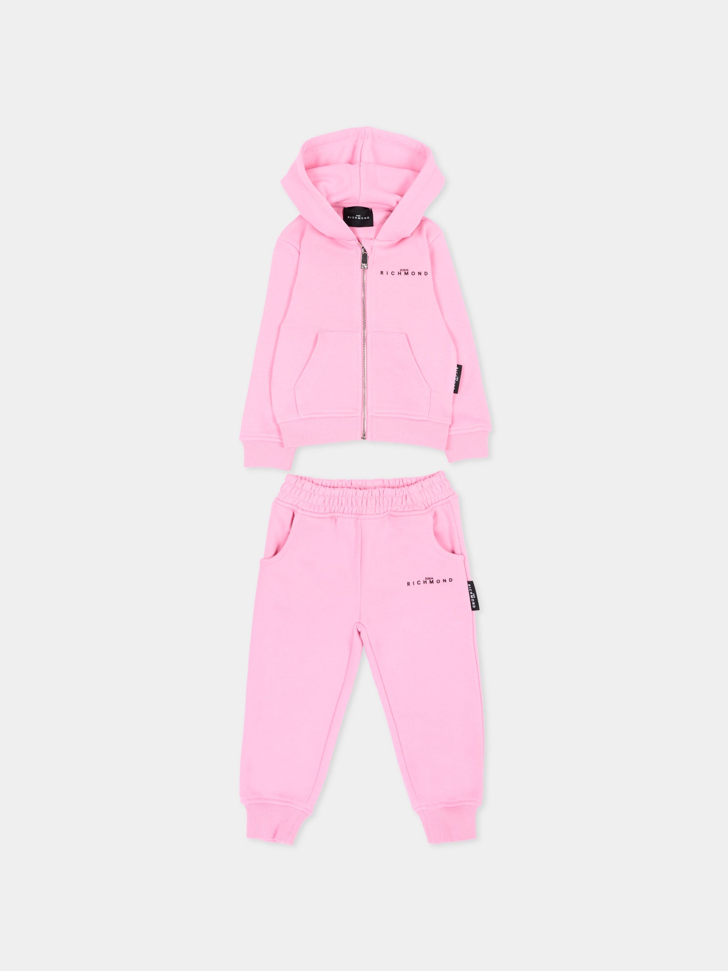 Completo sportivo rosa per neonata con logo,Richmond,RIA26021CF PINK_B/P.B PINK BEGONIA
