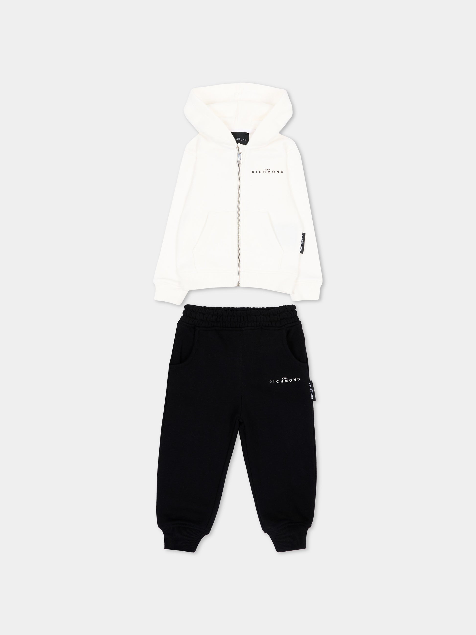 Completo sportivo bianco per neonata con logo,Richmond,RIA26021CF WHITE/BLK WHITE