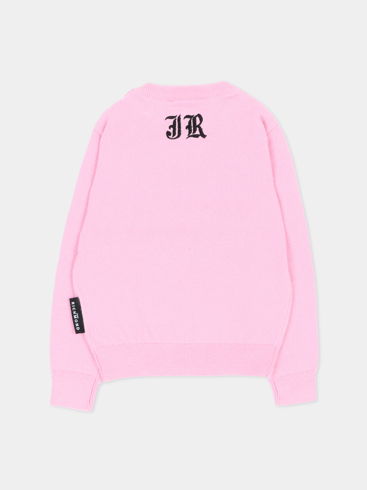 Maglione rosa per neonata con logo,Richmond,RIA26104MA PINK_BEG. PINK BEGONIA