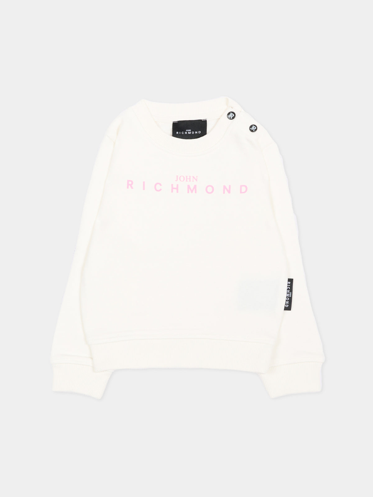 Felpa avorio per neonata con logo,Richmond,RIA26023FE OFF-WHITE OFF-WHITE