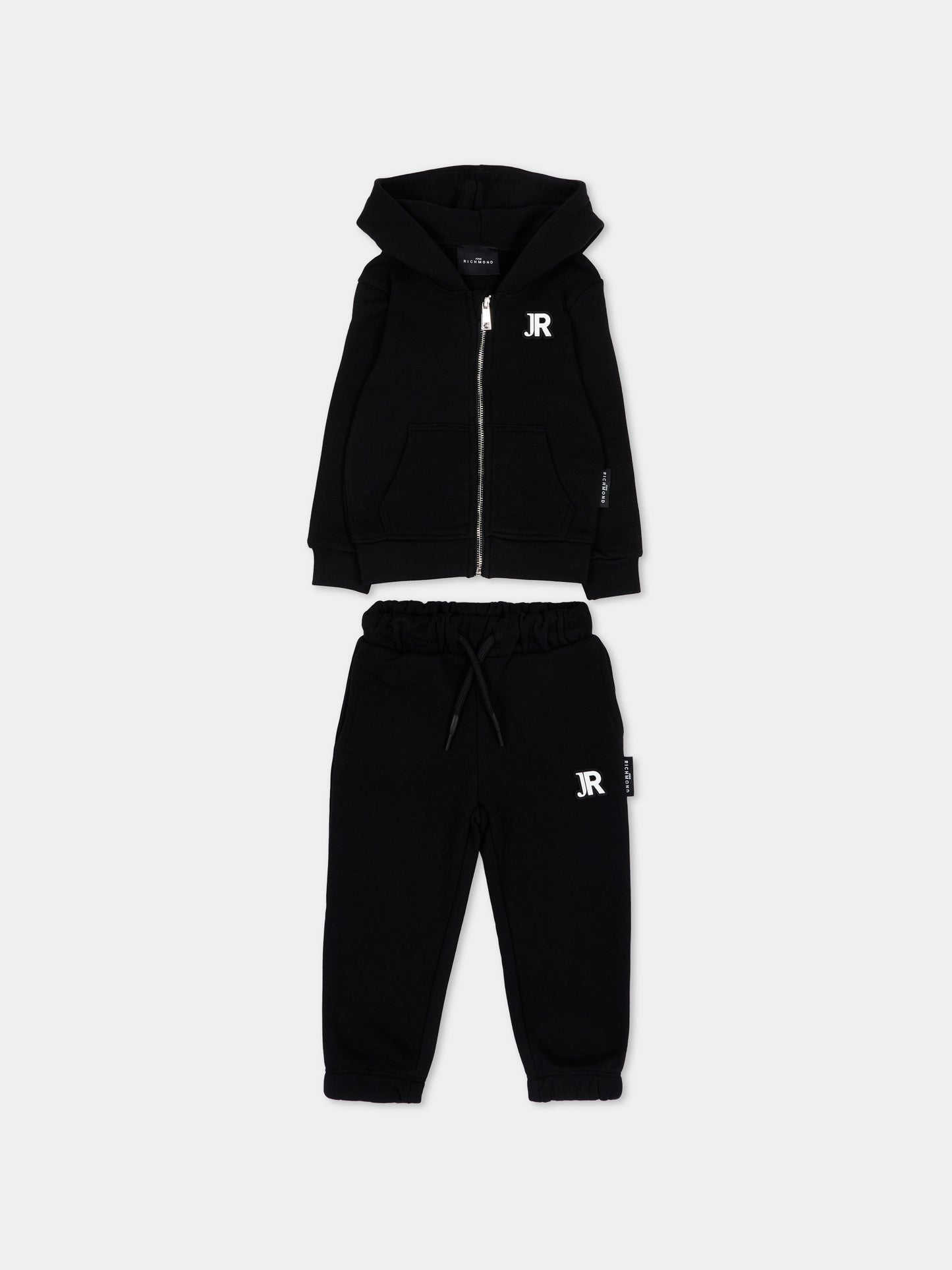Completo sportivo nero per neonato con logo,Richmond,RIA26001CF BLACK/BLK BLACK
