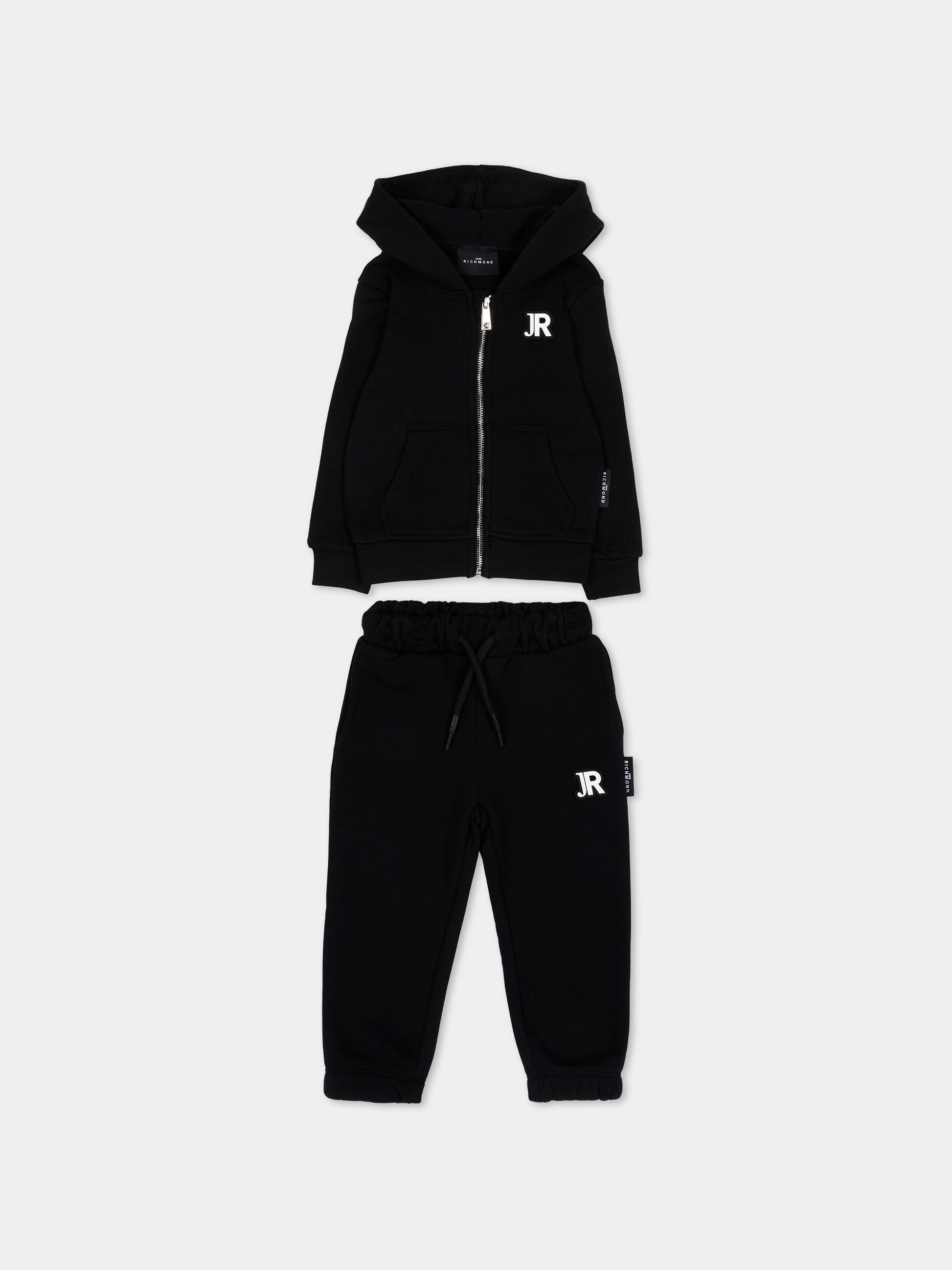 Completo sportivo nero per neonato con logo,Richmond,RIA26001CF BLACK/BLK BLACK