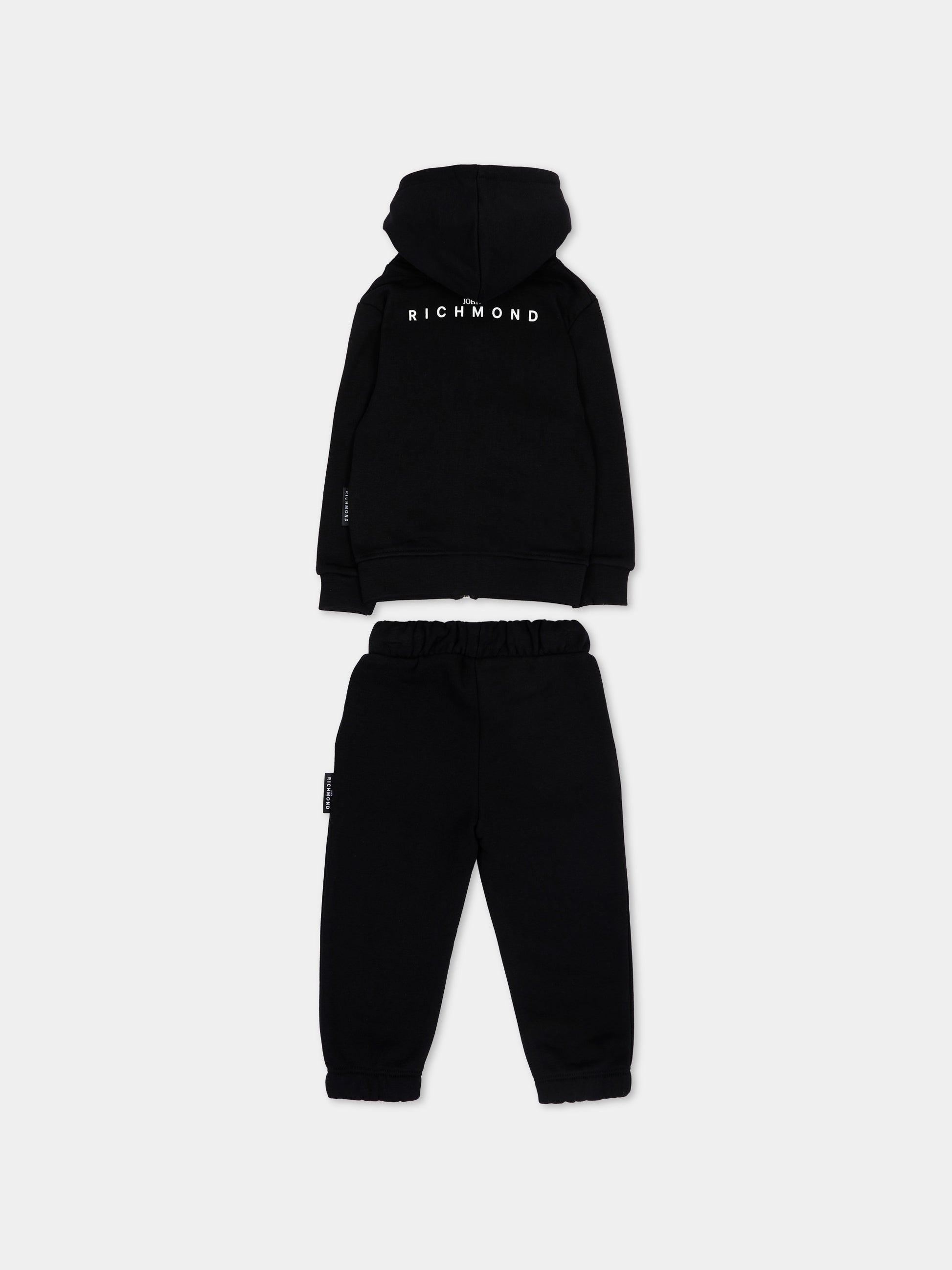 Completo sportivo nero per neonato con logo,Richmond,RIA26001CF BLACK/BLK BLACK