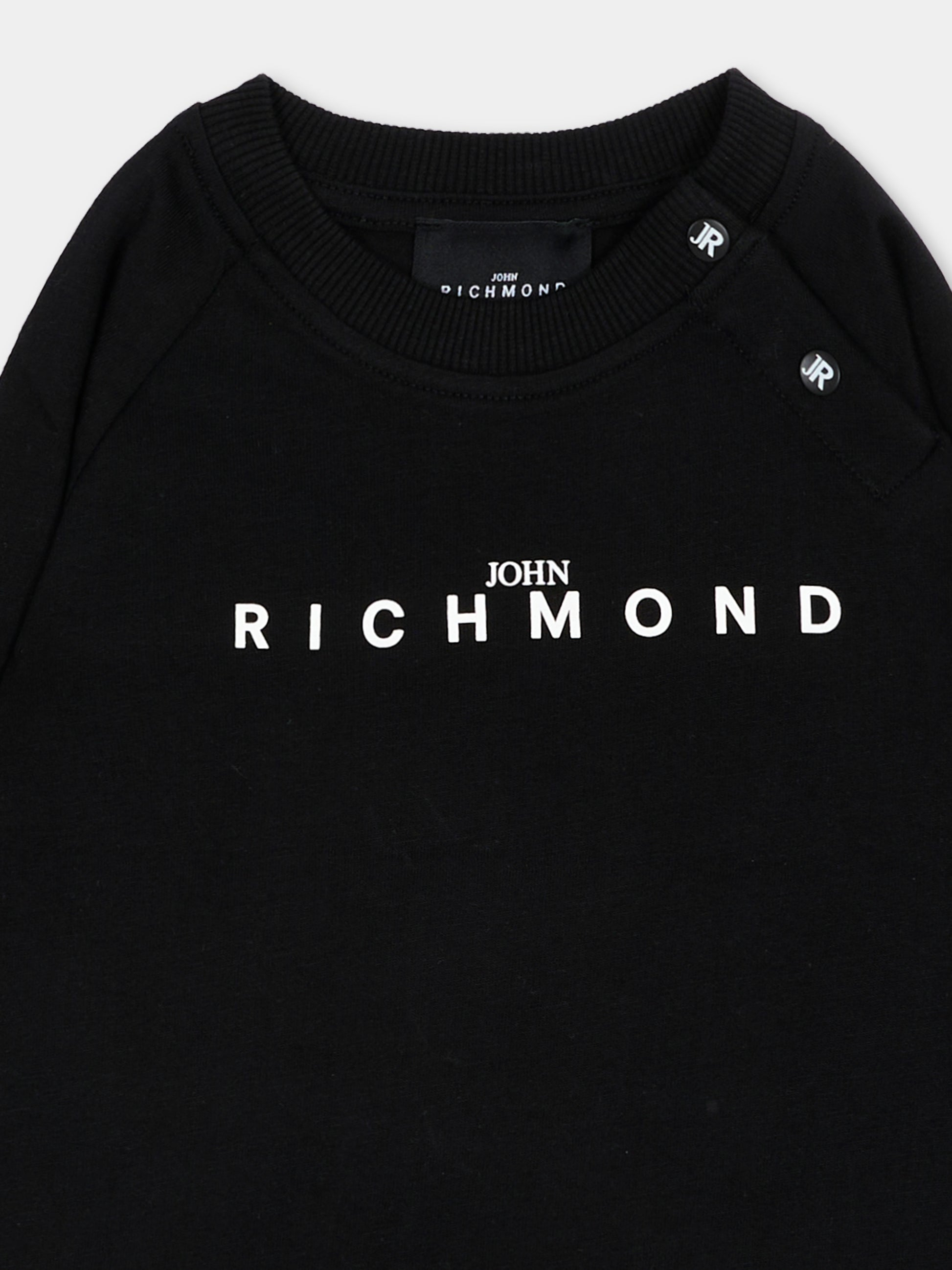 T-Shirt nera per neonato con logo,Richmond,RIA26006TS BLACK BLACK