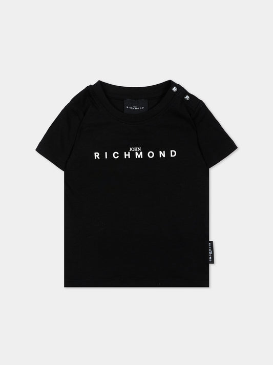 T-shirt a manica corta nero per neonato logo,Richmond,RIA26004TS BLACK BLACK