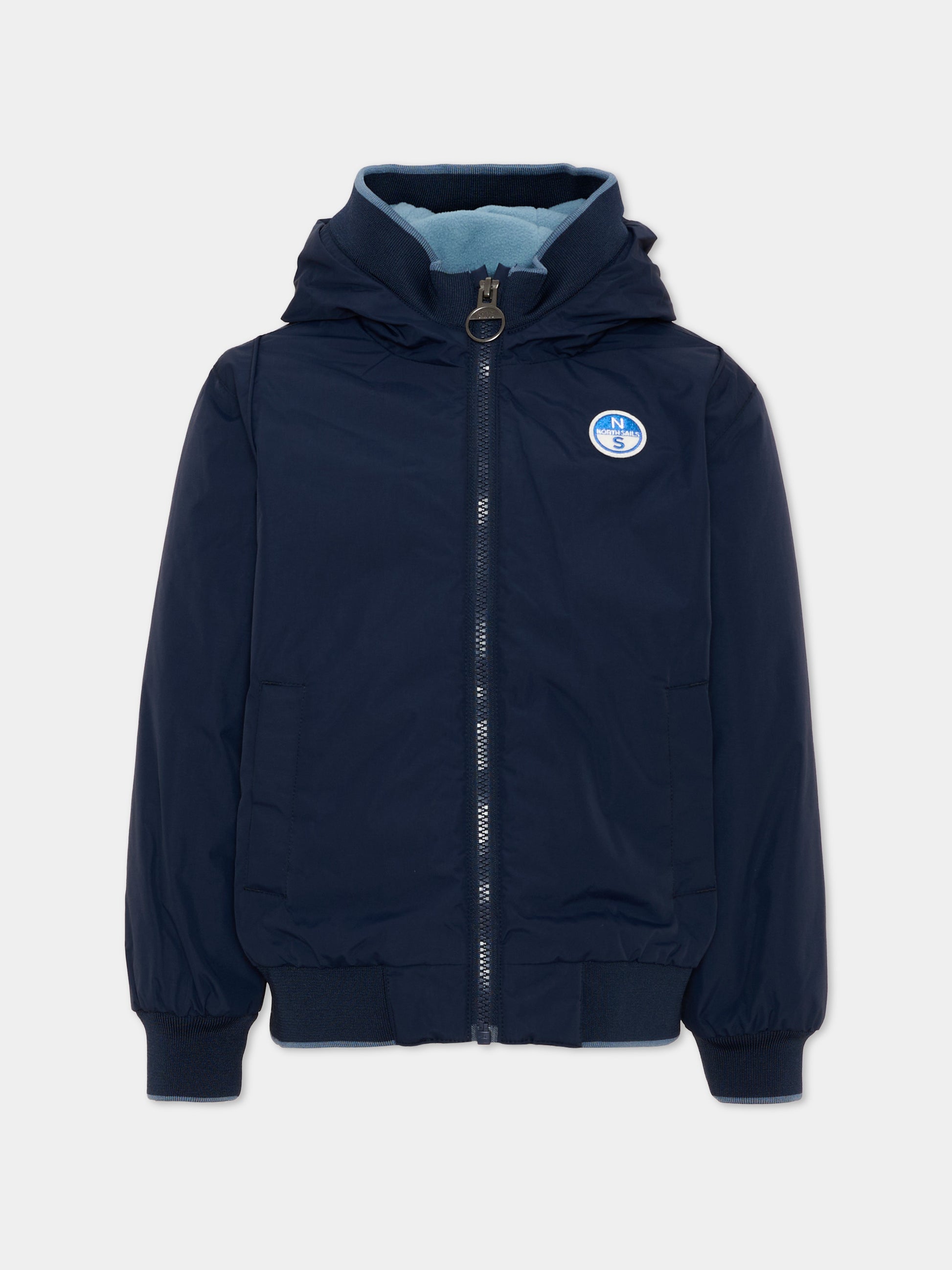 Piumino blu per bambino con patch logo,North Sails,NBA26075GB BLUE NAVY