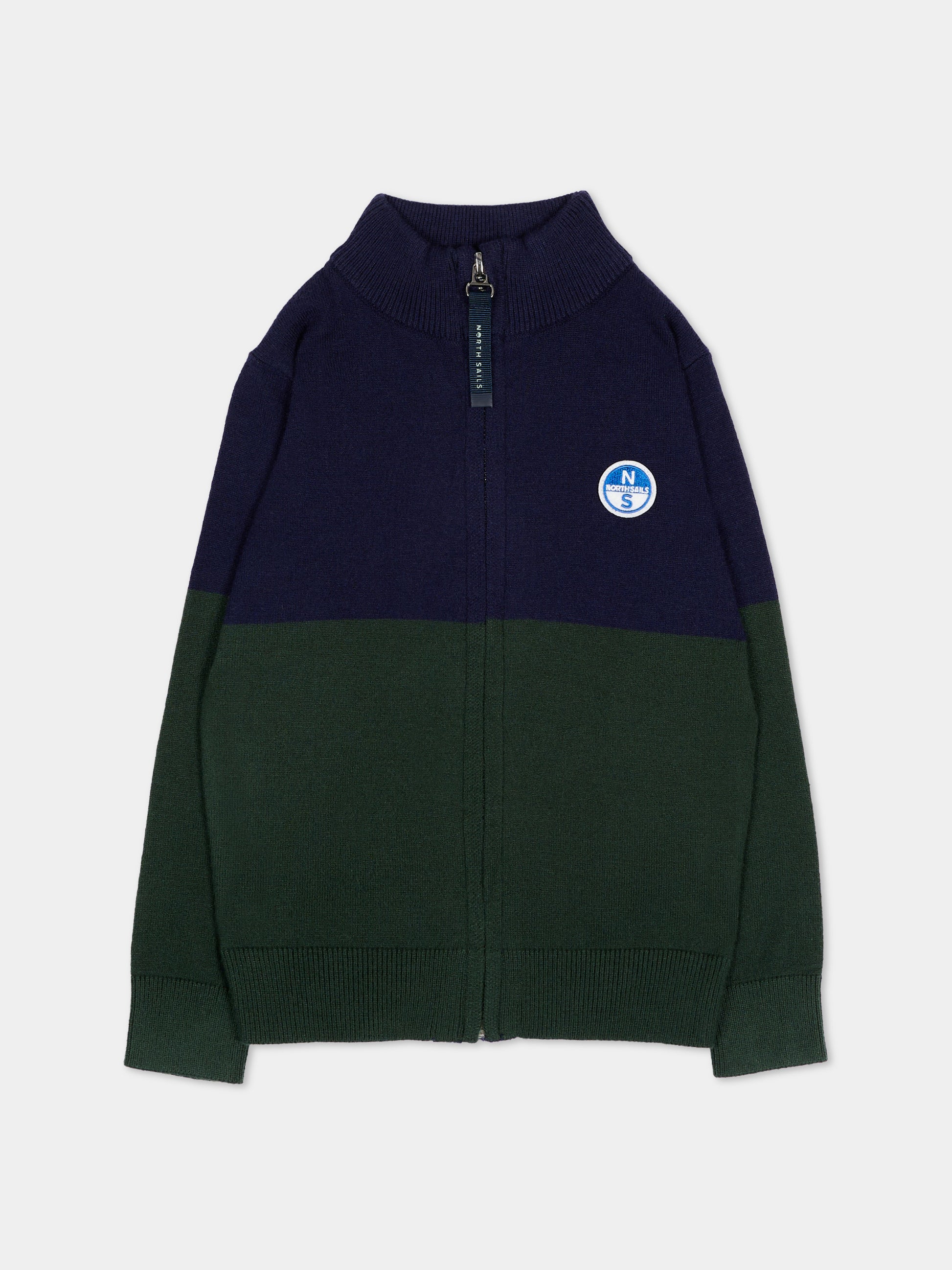 Cardigan blu per neonato con patch logo,North Sails,NIA26018CD BLUE NAVY