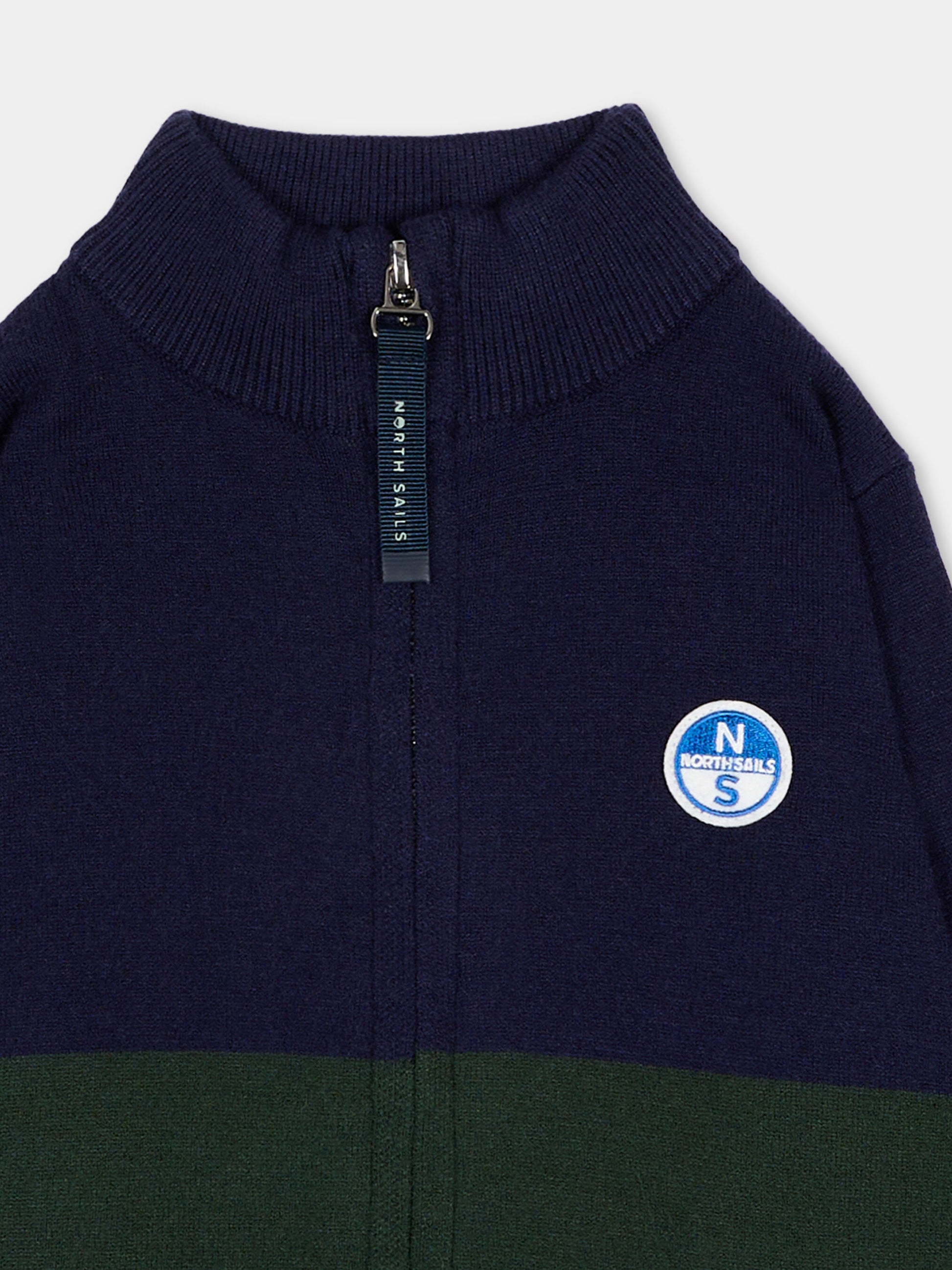 Cardigan blu per neonato con patch logo,North Sails,NIA26018CD BLUE NAVY