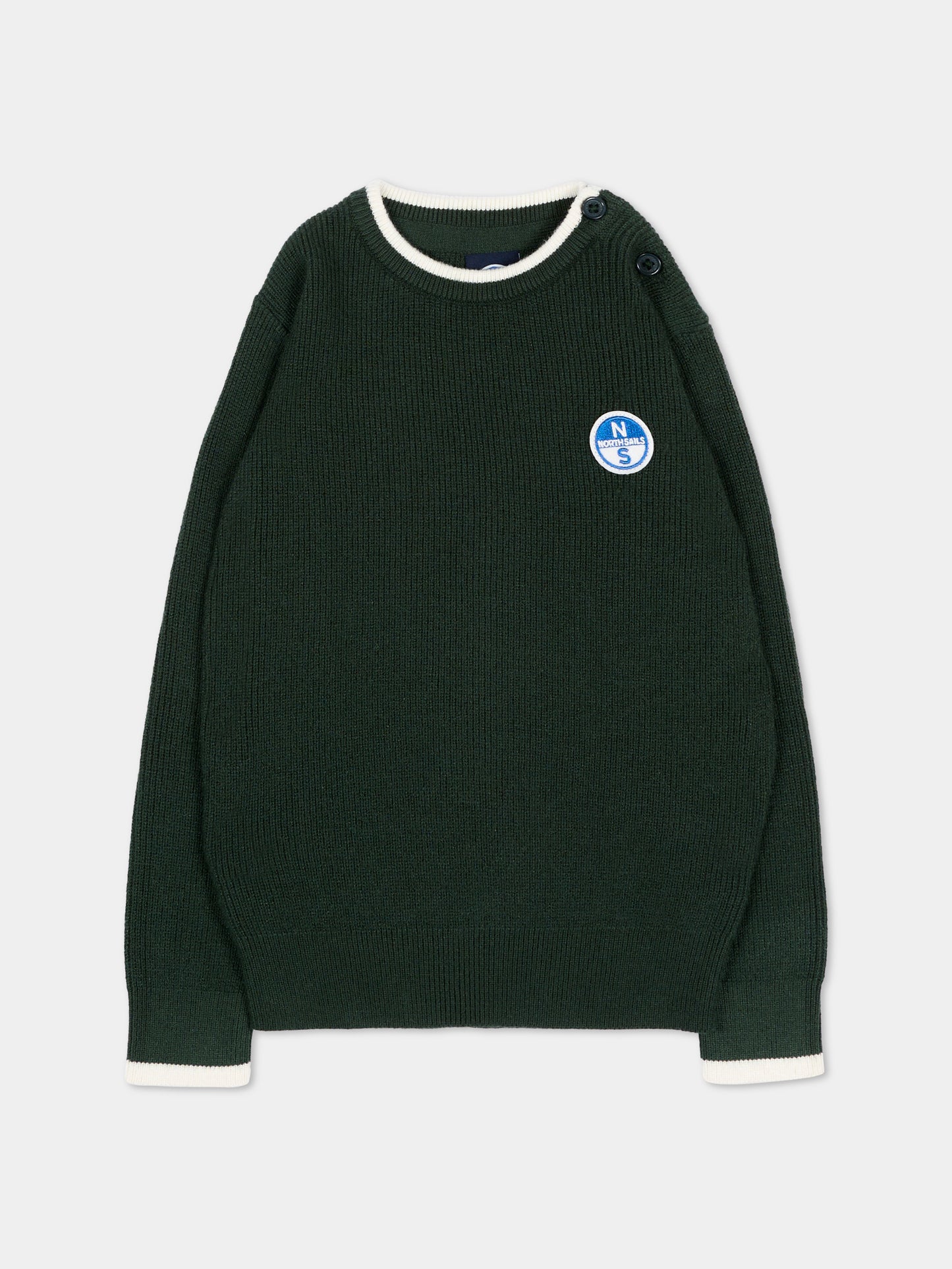Maglione verde per neonato con patch logo,North Sails,NIA26021MA GREEN