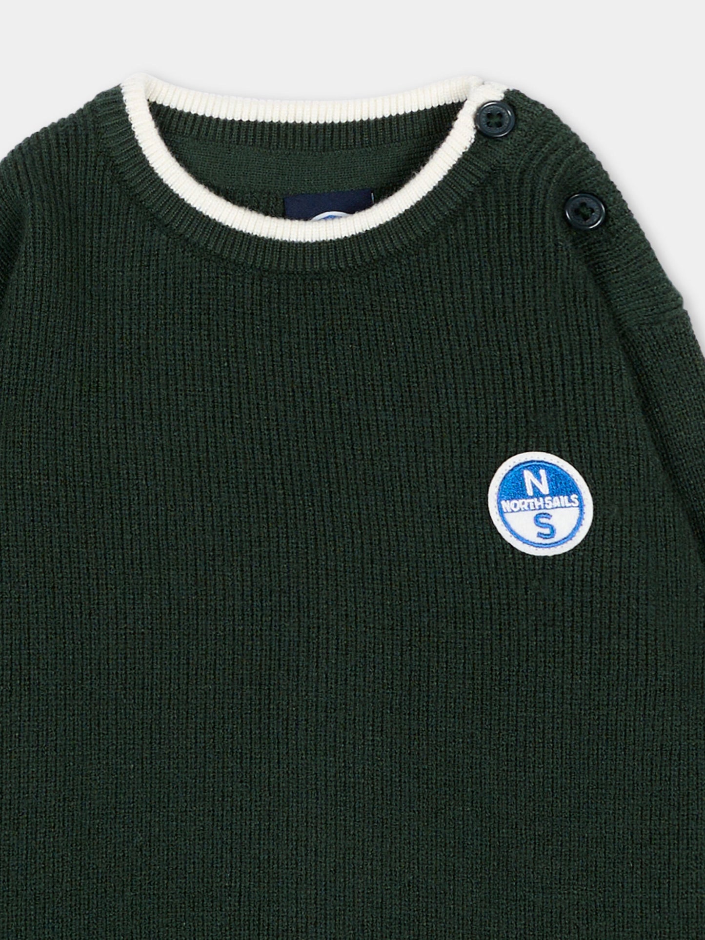 Maglione verde per neonato con patch logo,North Sails,NIA26021MA GREEN