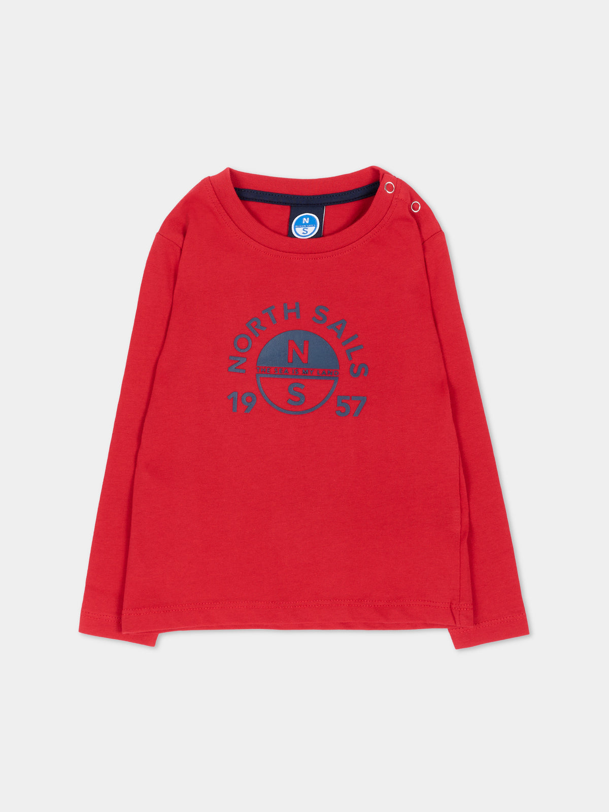T-shirt a manica lunga rossa per neonato,North Sails,NIA26008TS RED