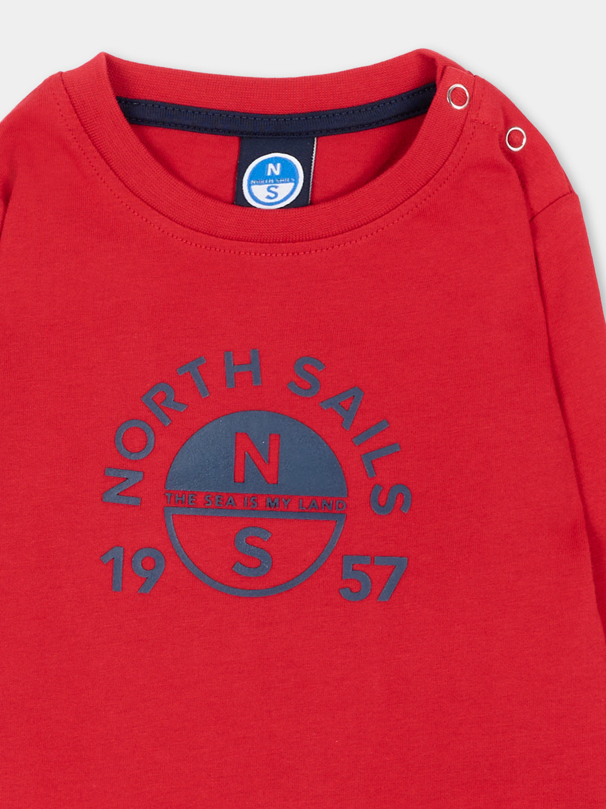 T-shirt a manica lunga rossa per neonato,North Sails,NIA26008TS RED