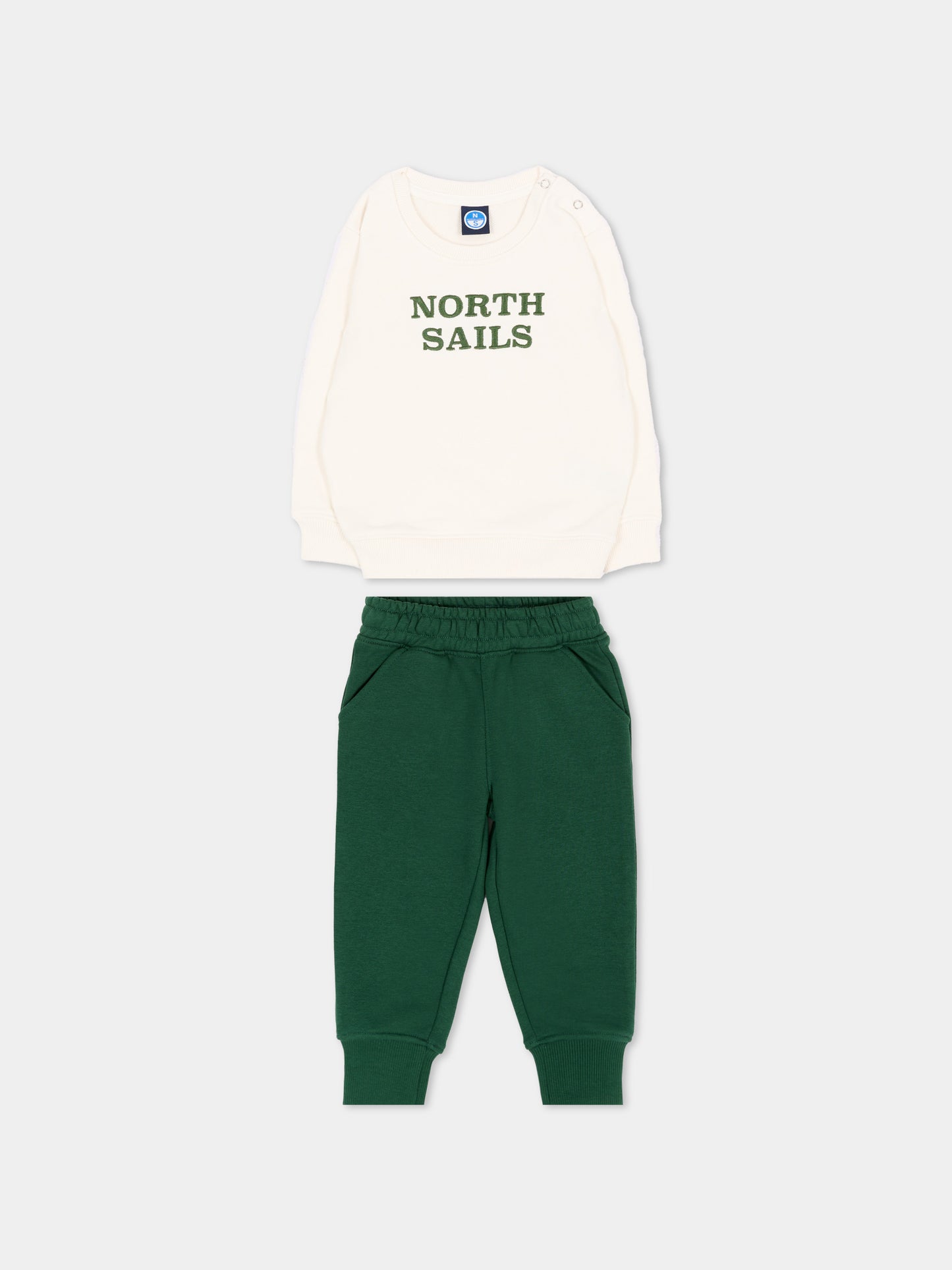 Completo sportivo lungo bianco per neonato,North Sails,NIA26036CF OFF-WHITE
