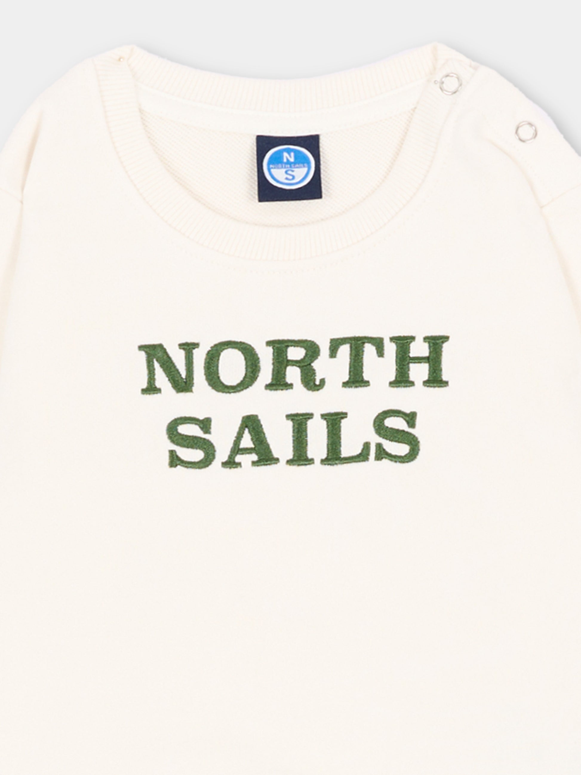 Completo sportivo lungo bianco per neonato,North Sails,NIA26036CF OFF-WHITE