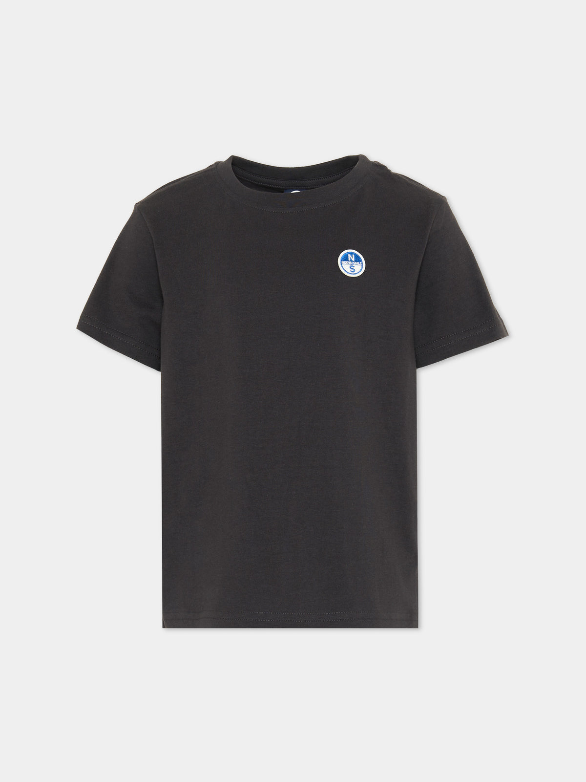 T-shirt a manica corta grigia per bambino con logo,North Sails,NBA26091TS PHANTOM