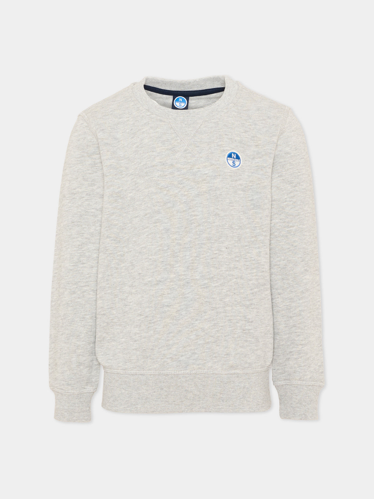 Felpa girocollo grigia per bambino con logo,North Sails,NBA26079FE GREY MEDIUM MELANGE