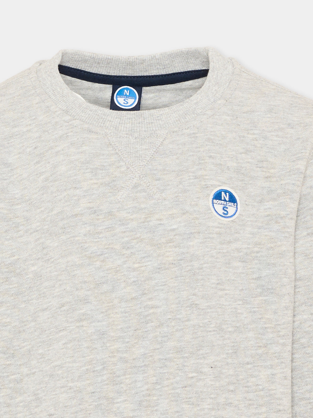 Felpa girocollo grigia per bambino con logo,North Sails,NBA26079FE GREY MEDIUM MELANGE