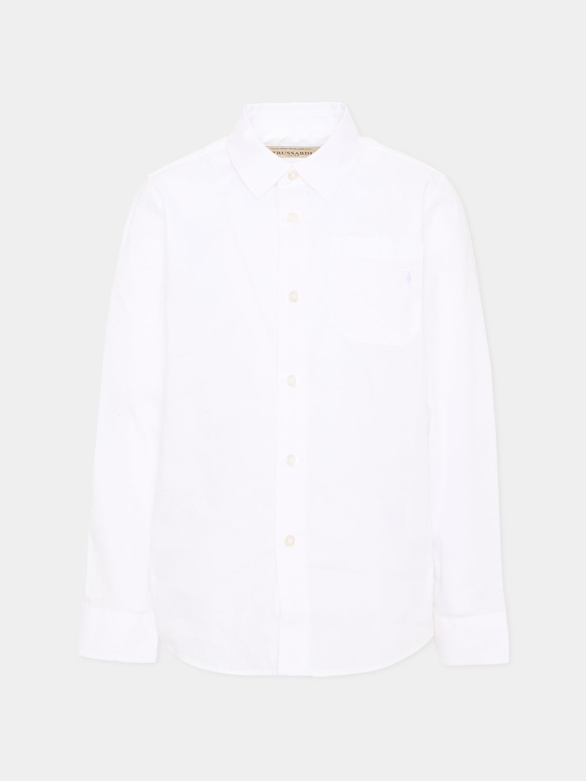 Camicia bianca per bambino con logo,Trussardi Junior,TBA26031CA WHITE WHITE