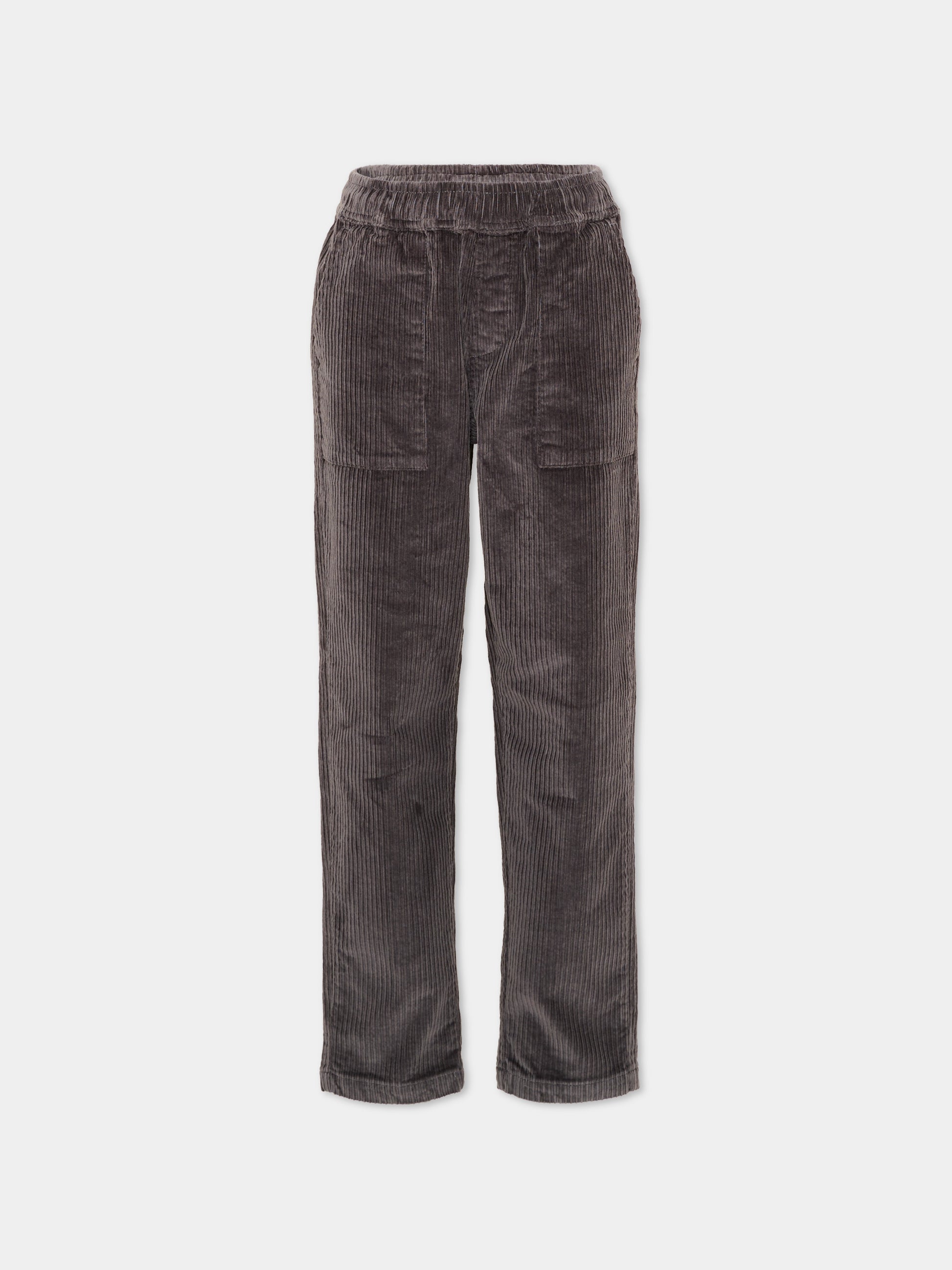 Pantalone grigio per bambino velluto,Trussardi Junior,TBA26016PA GREY GREY