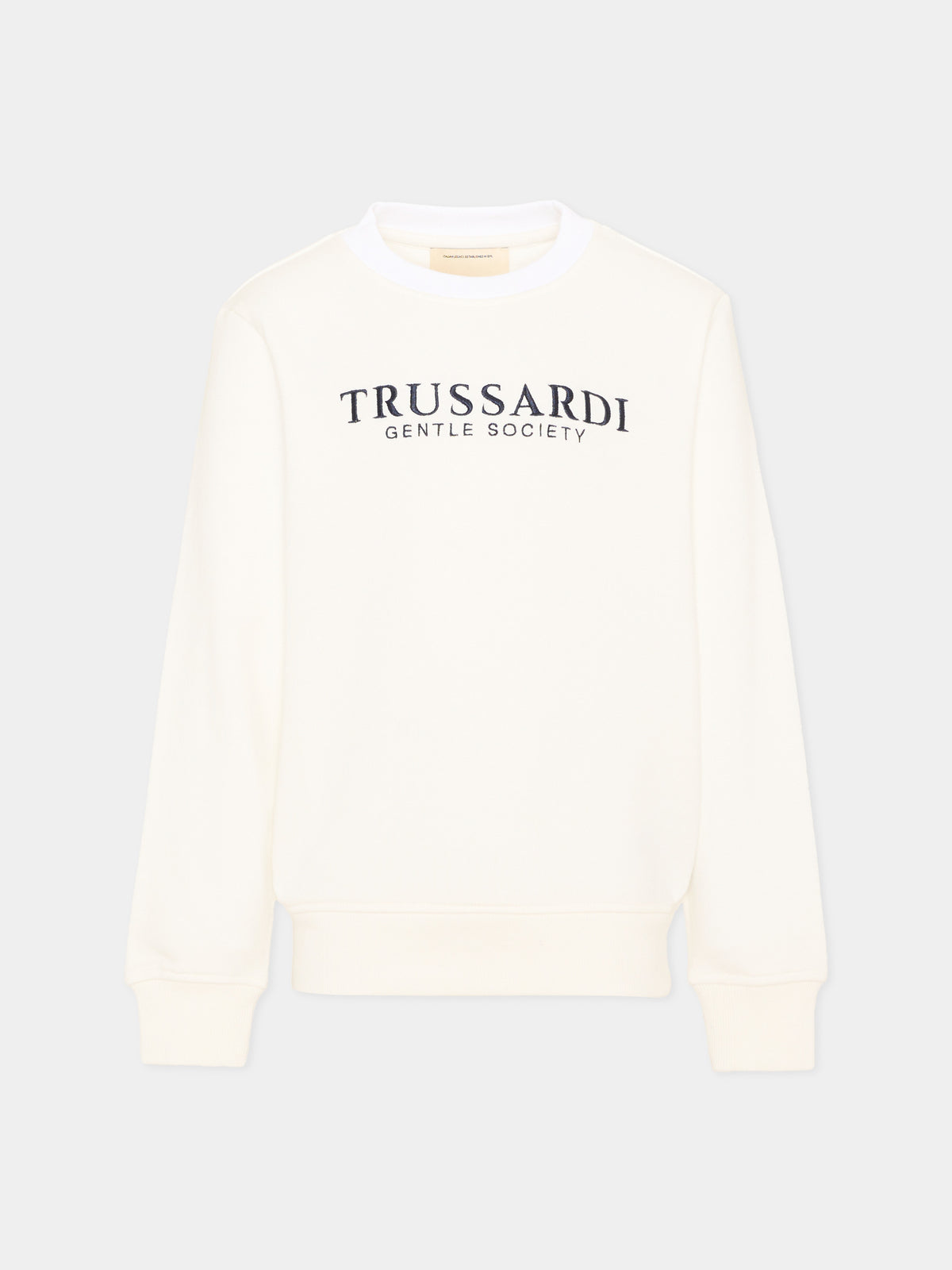 Felpa avorio per bambino con logo,Trussardi Junior,TBA26005FE OFF-WHITE OFF-WHITE