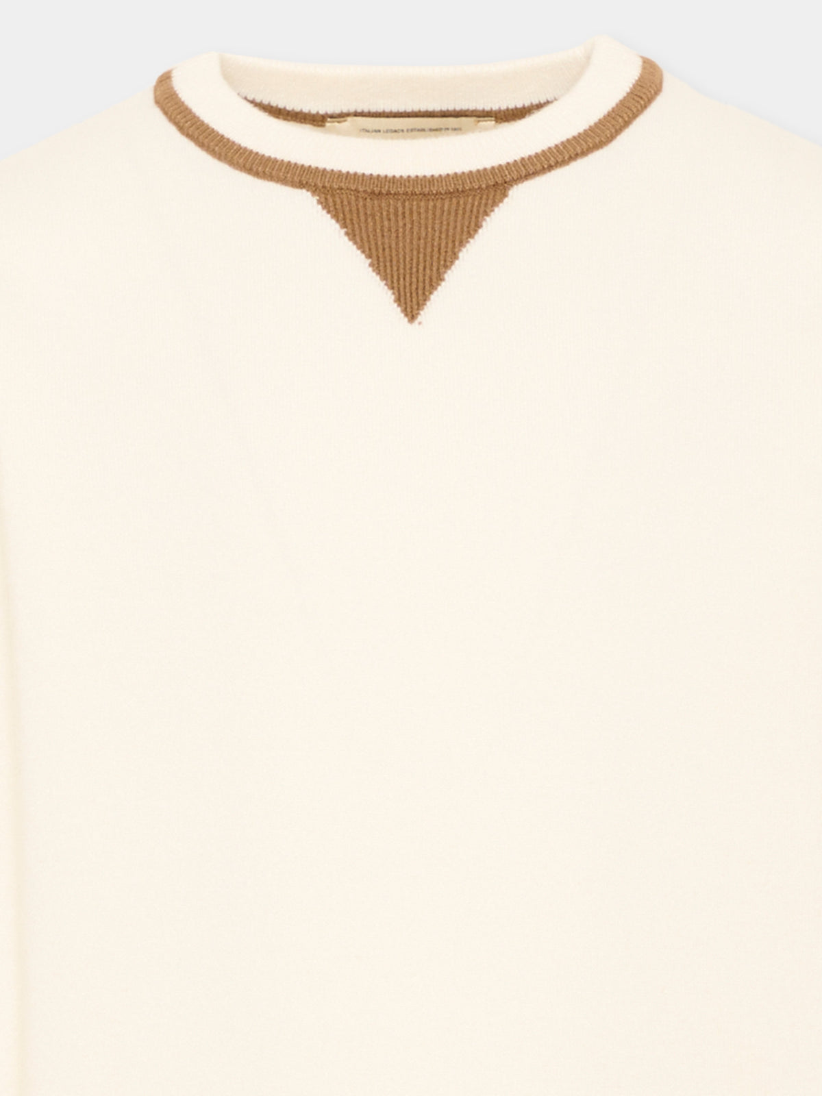 Maglione avorio per bambino con logo,Trussardi Junior,TBA26038MA O-WHITE/C. OFF-WHITE