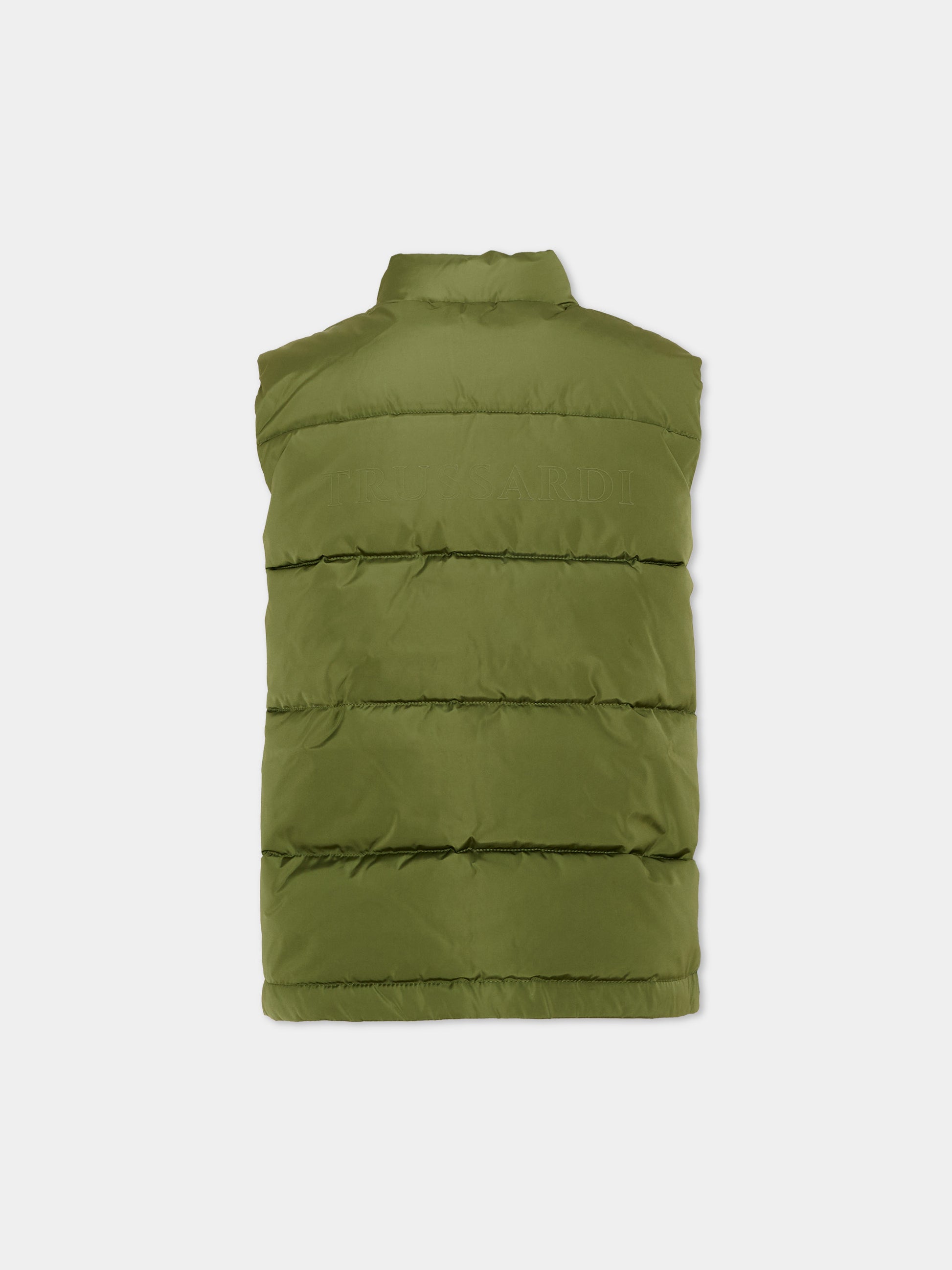 Gilet verde per bambino trapuntato,Trussardi Junior,TBA26048PI CYPRESS CYPRESS