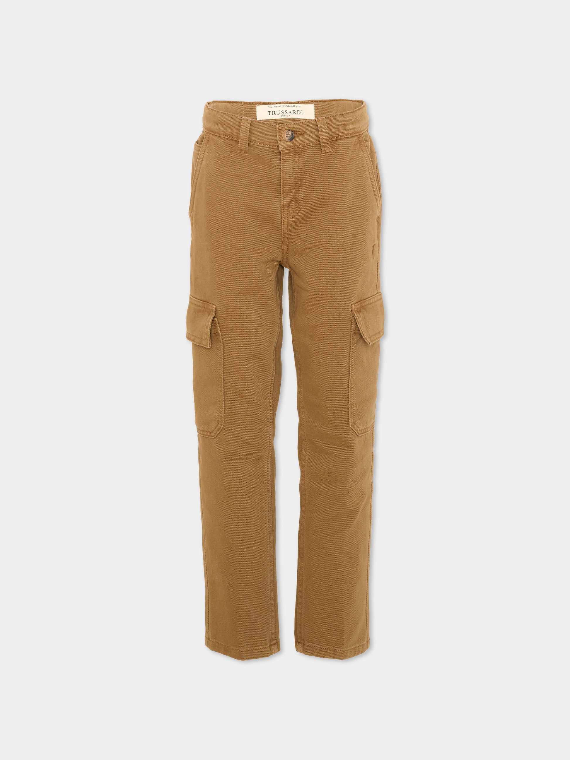 Pantalone marrone per bambino cargo,Trussardi Junior,TBA26036PA BROWN BROWN